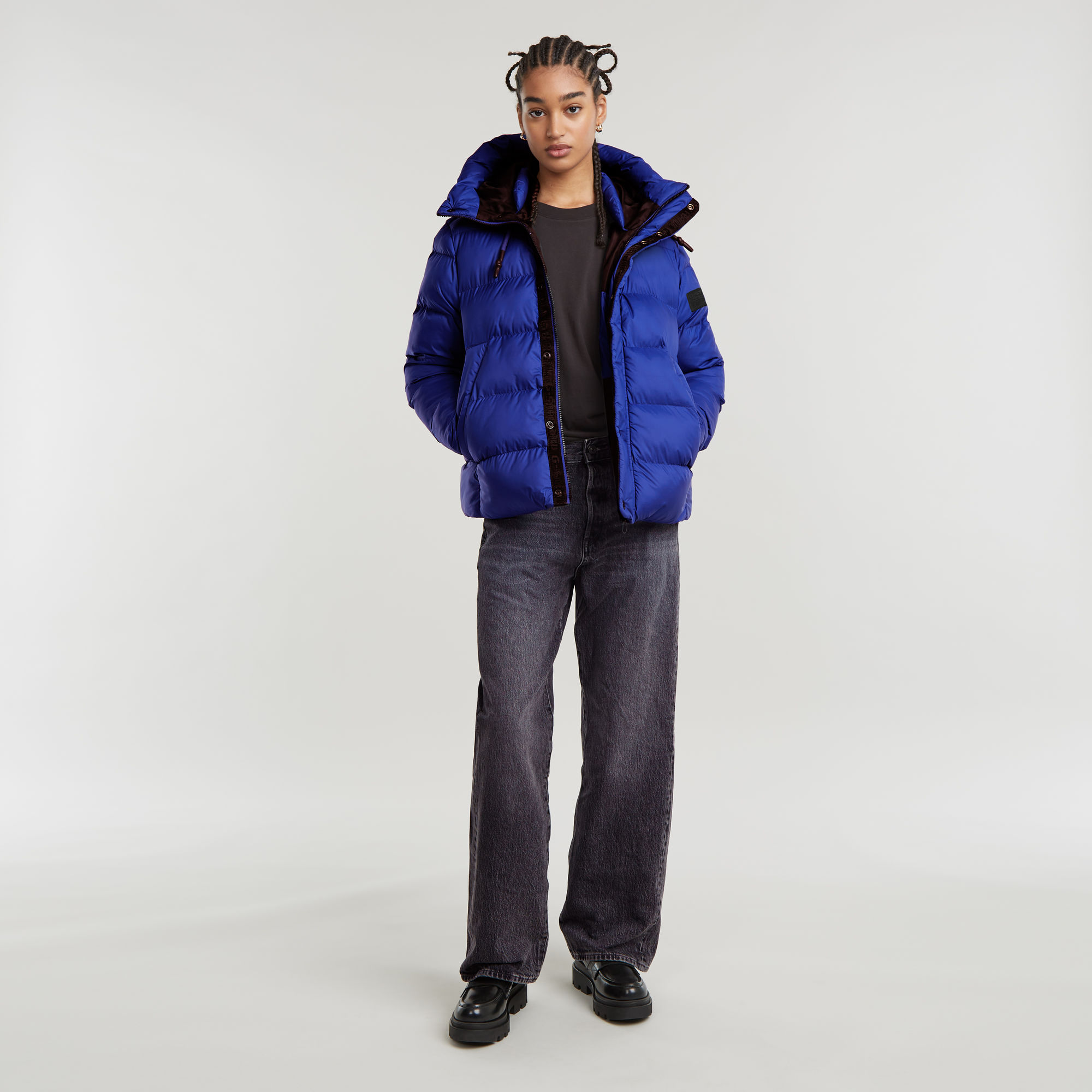 G-Star RAW Whistler Short Puffer Midden blauw Dames