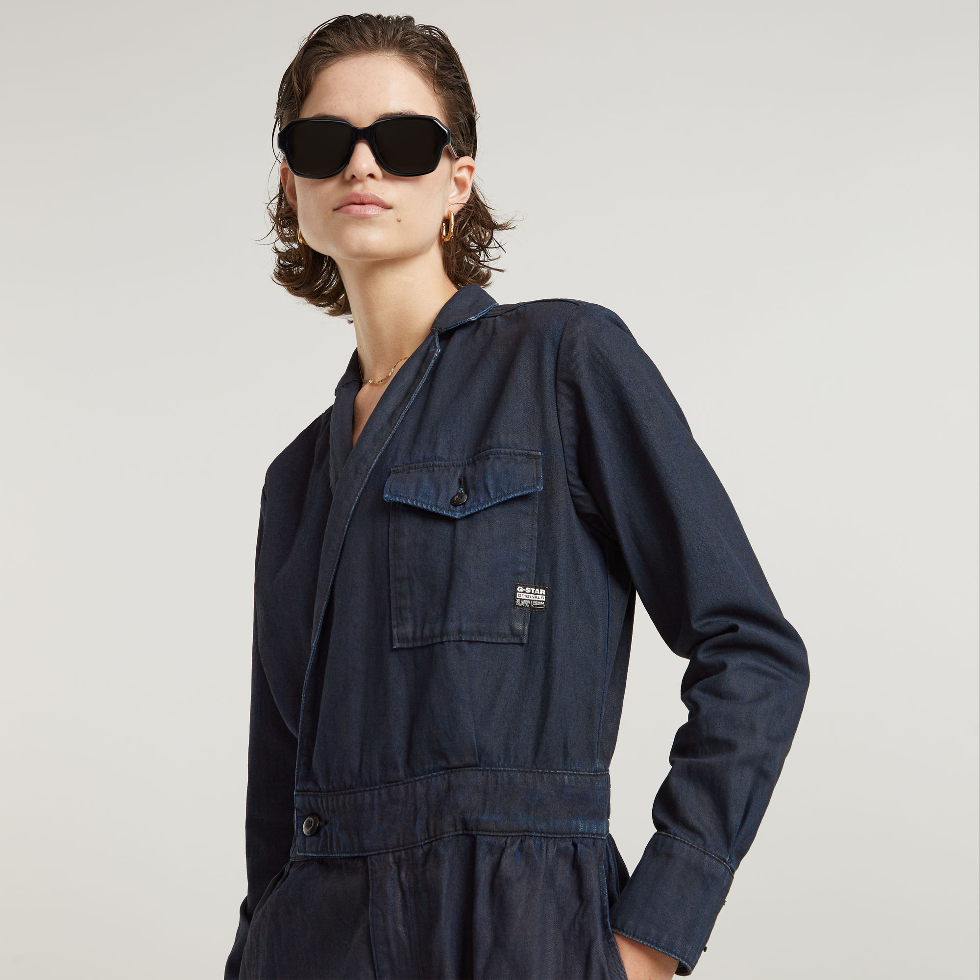 G-Star RAW Jumpsuit Tailored Wrap Donkerblauw Dames