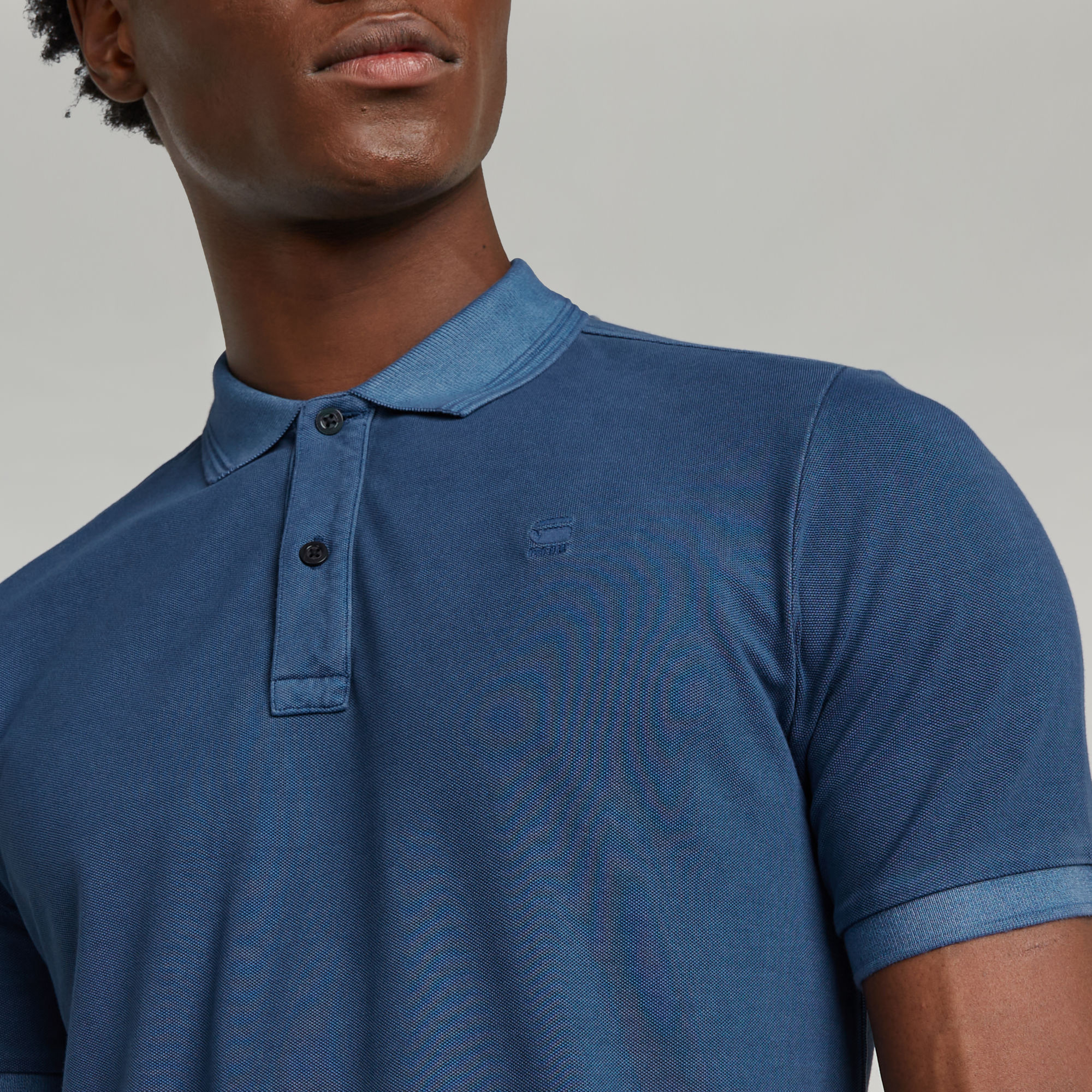G-Star RAW Dunda Overdyed Slim Polo Midden blauw Heren