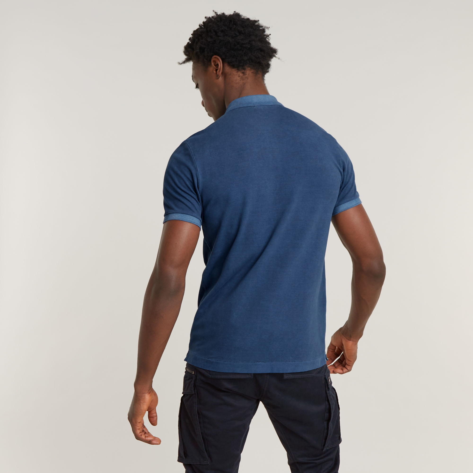 G-Star RAW Dunda Overdyed Slim Polo Midden blauw Heren
