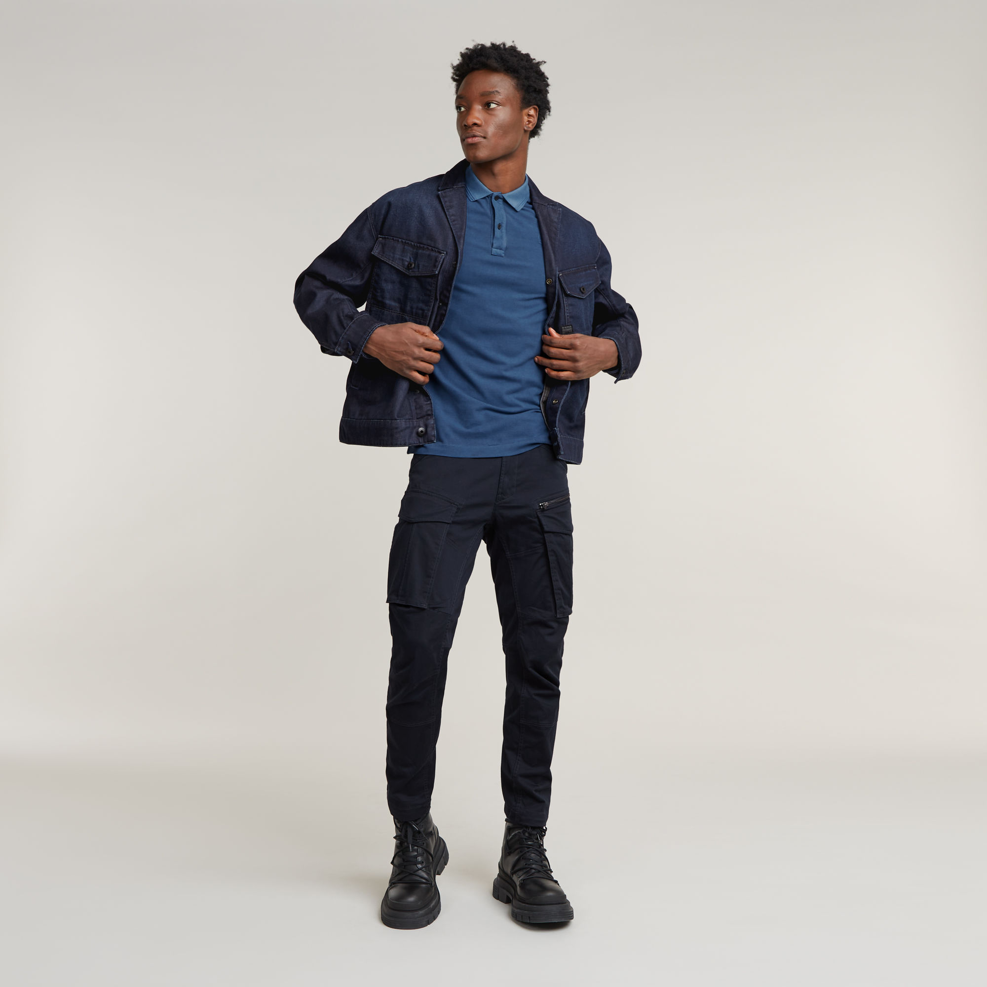 G-Star RAW Dunda Overdyed Slim Polo Midden blauw Heren