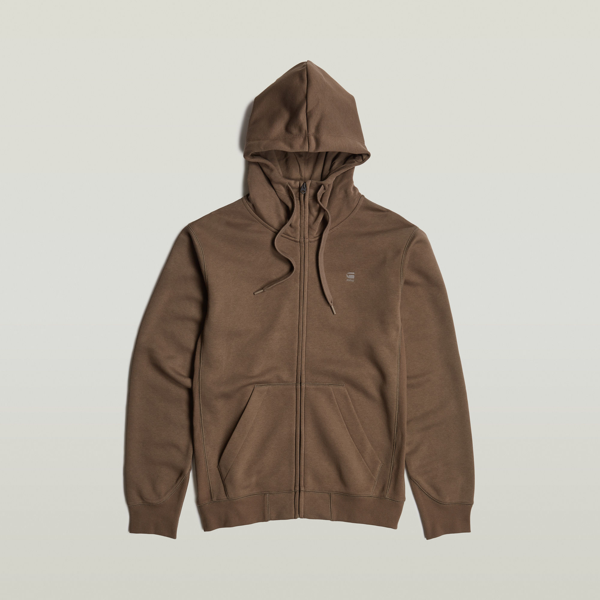 G-Star RAW Premium Core Hoodie Met Rits Bruin Heren