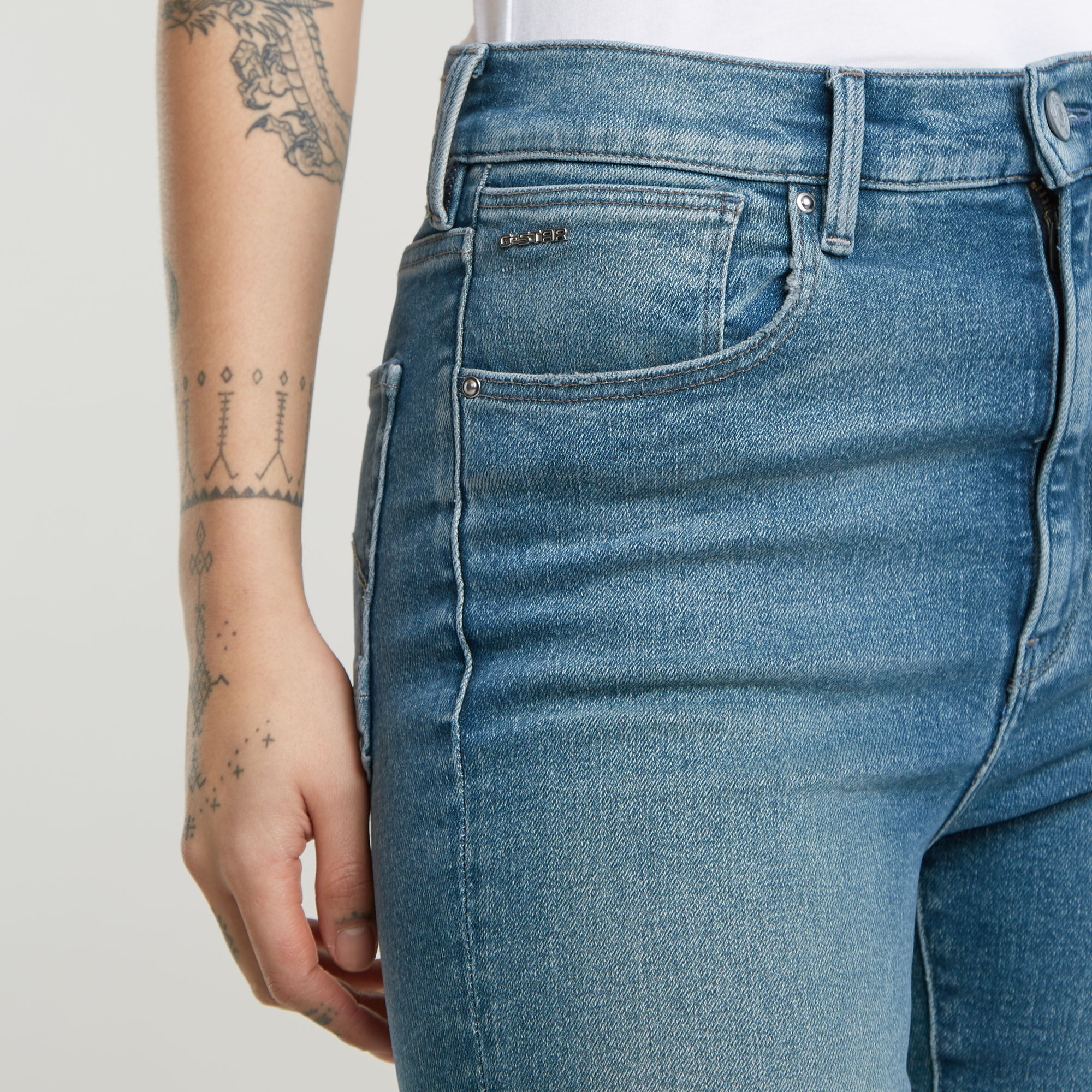 G-Star RAW Kafey Ultra High Skinny Jeans Midden blauw Dames