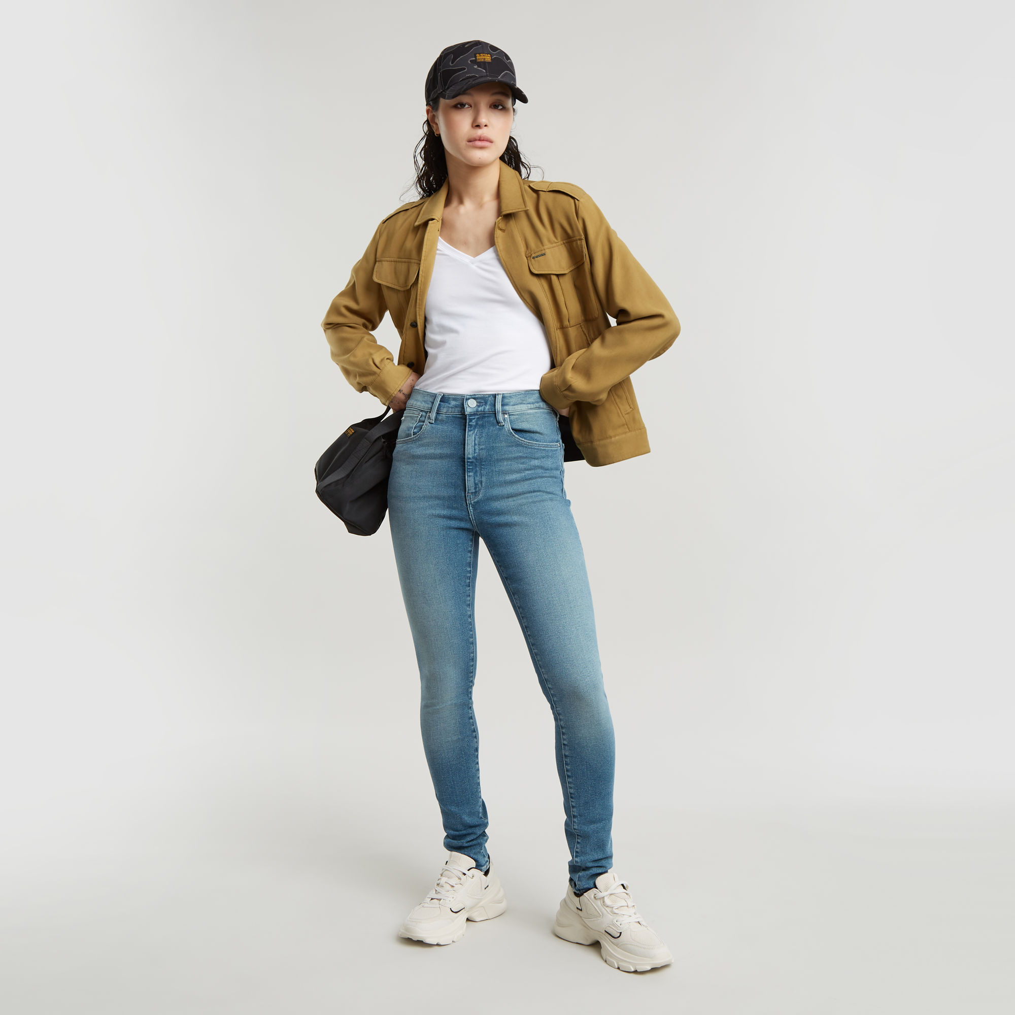 G-Star RAW Kafey Ultra High Skinny Jeans Midden blauw Dames