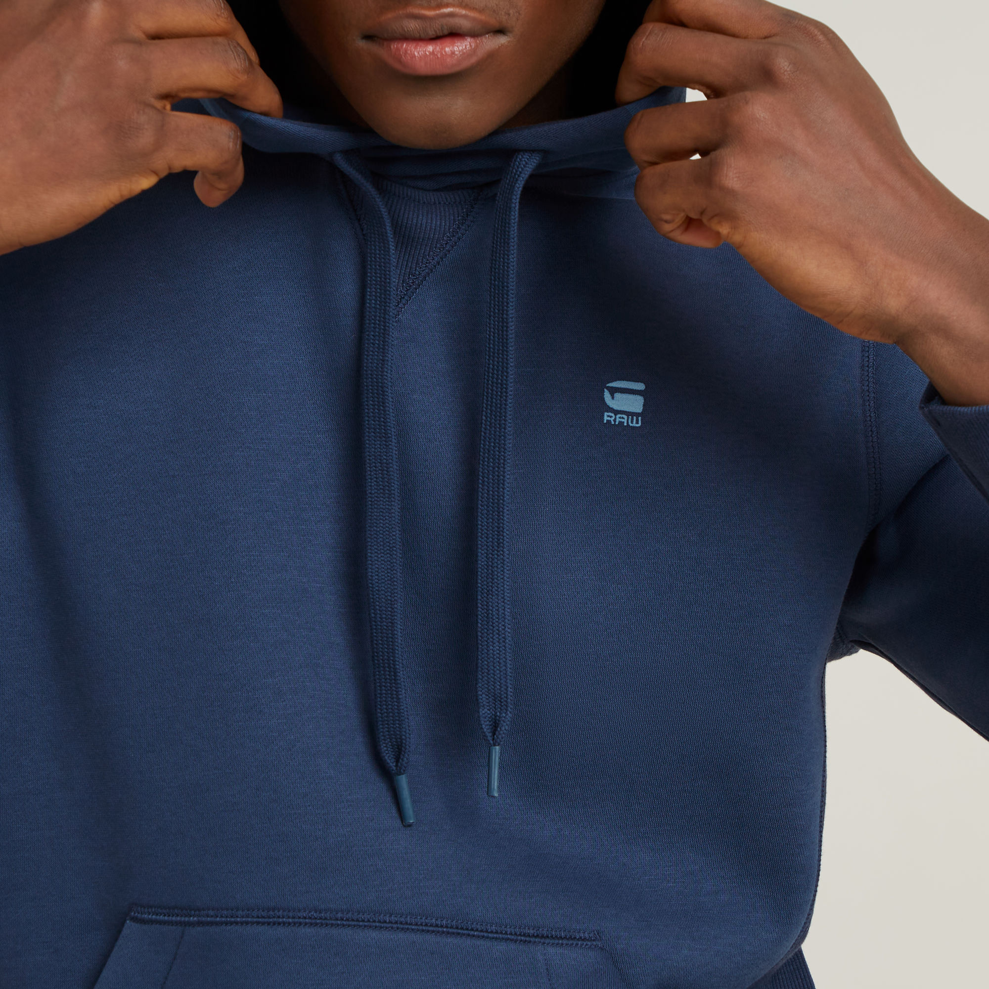 G-Star RAW Premium Core Hoodie Midden blauw Heren