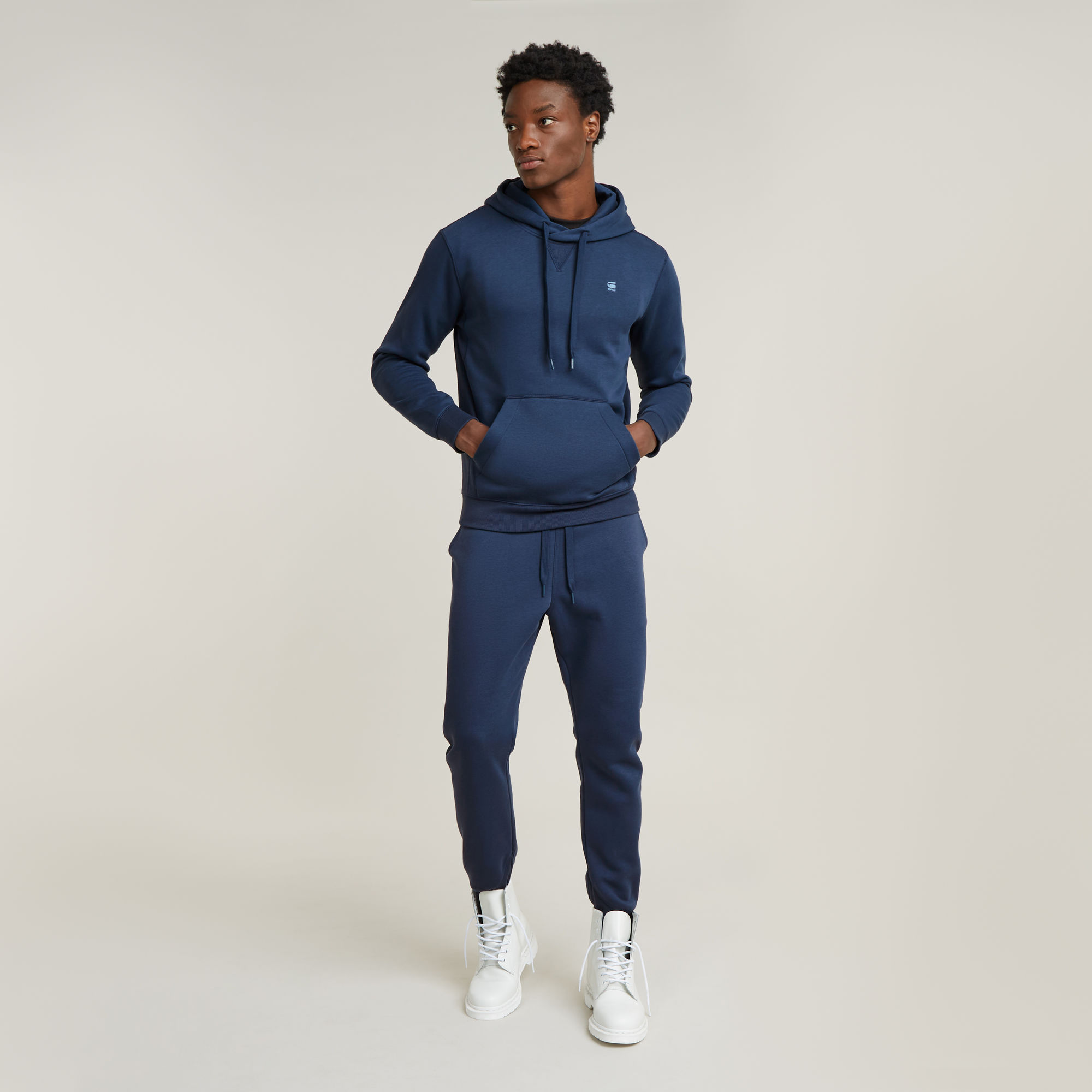 G-Star RAW Premium Core Hoodie Midden blauw Heren
