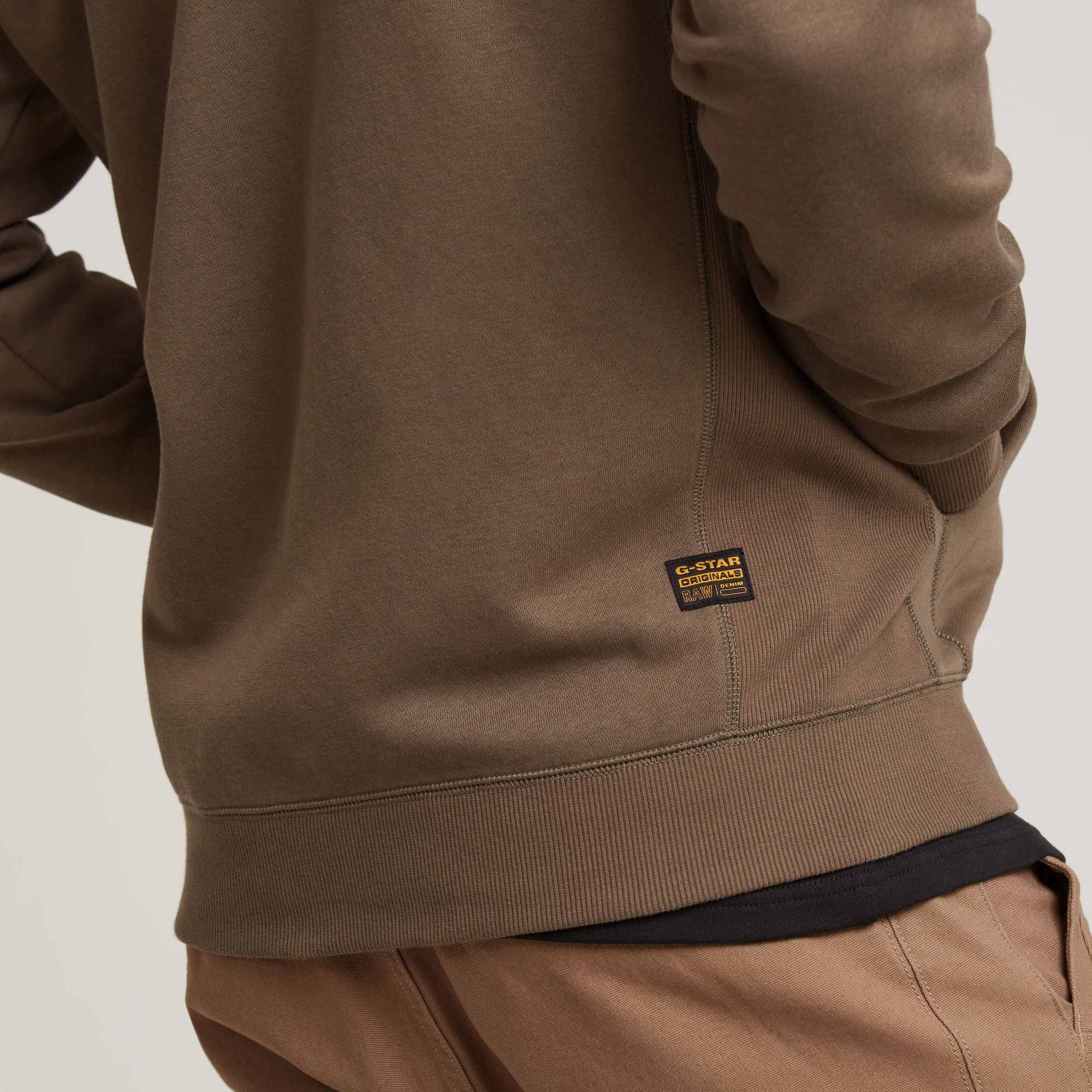 G-Star RAW Premium Core Hoodie Met Rits Bruin Heren
