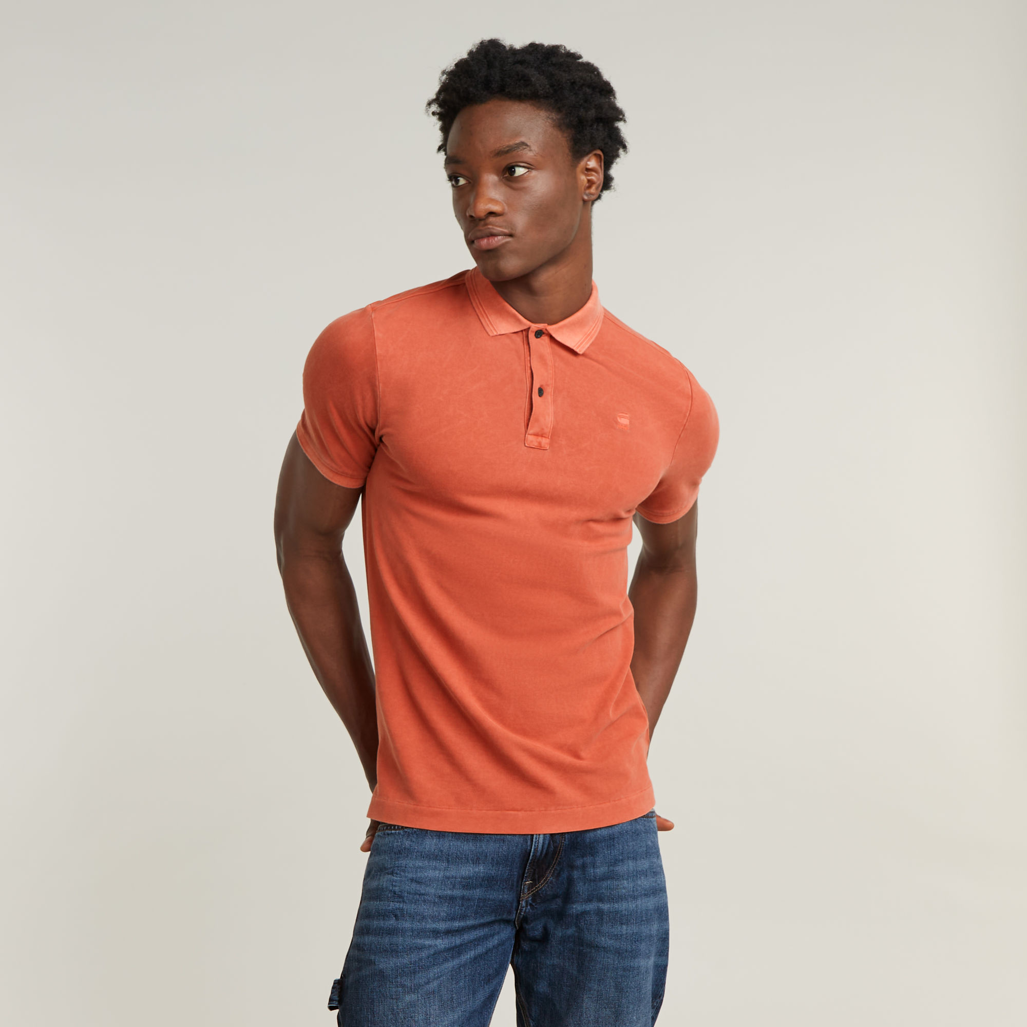 G-Star RAW Dunda Overdyed Slim Polo Rood Heren