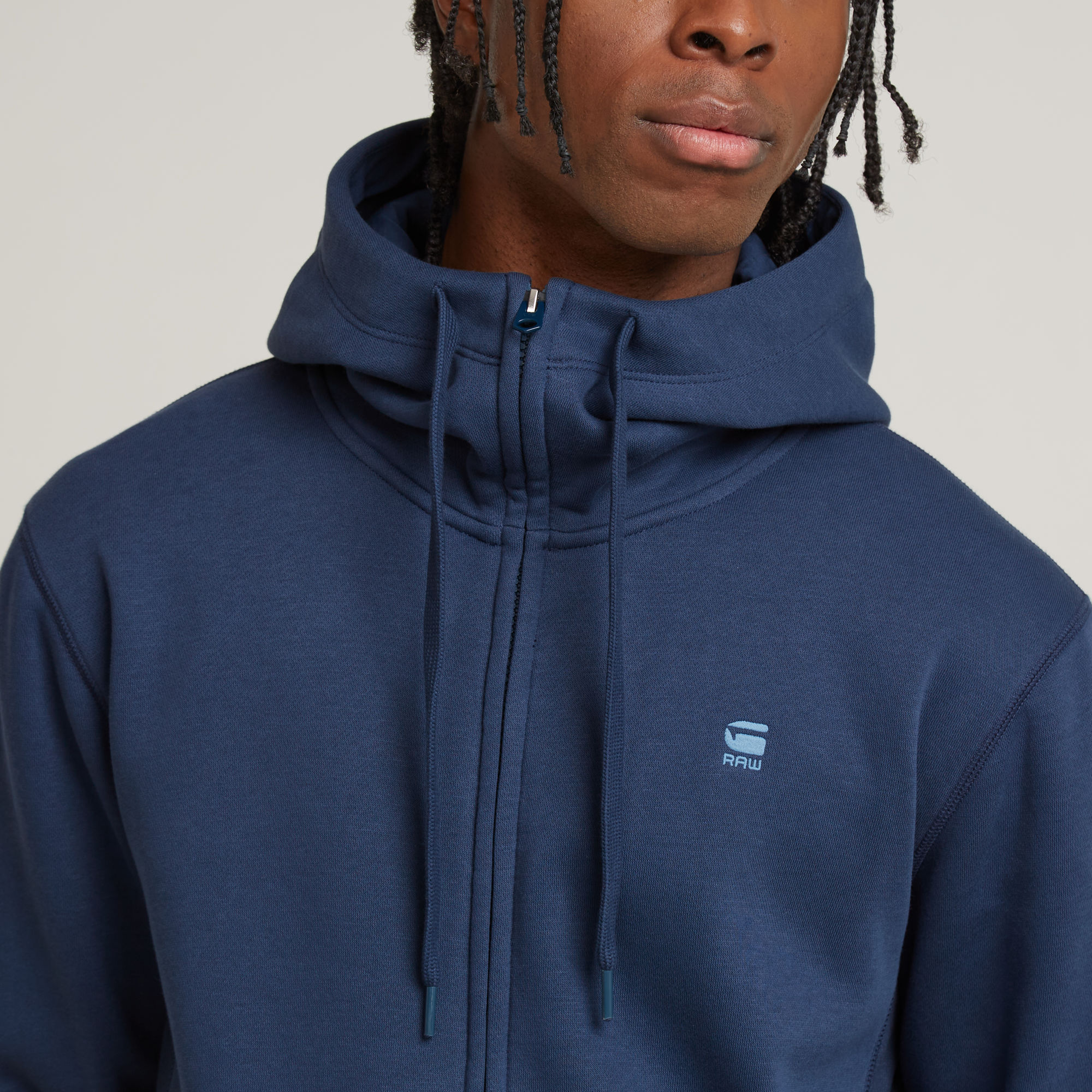 G-Star RAW Premium Core Hoodie Met Rits Midden blauw Heren