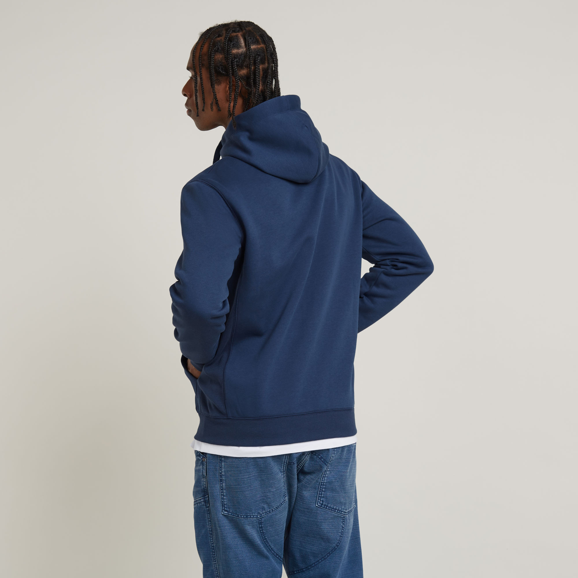 G-Star RAW Premium Core Hoodie Met Rits Midden blauw Heren