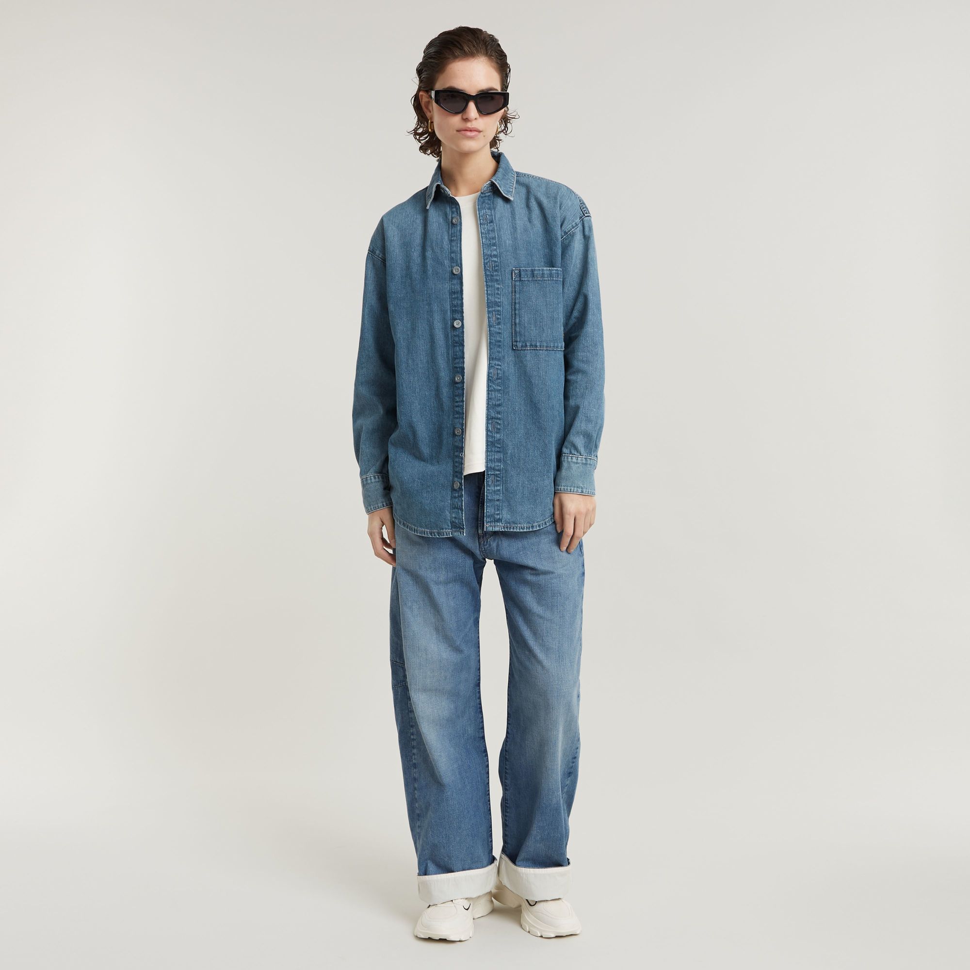 G-Star RAW Relaxed Overshirt Midden blauw Dames