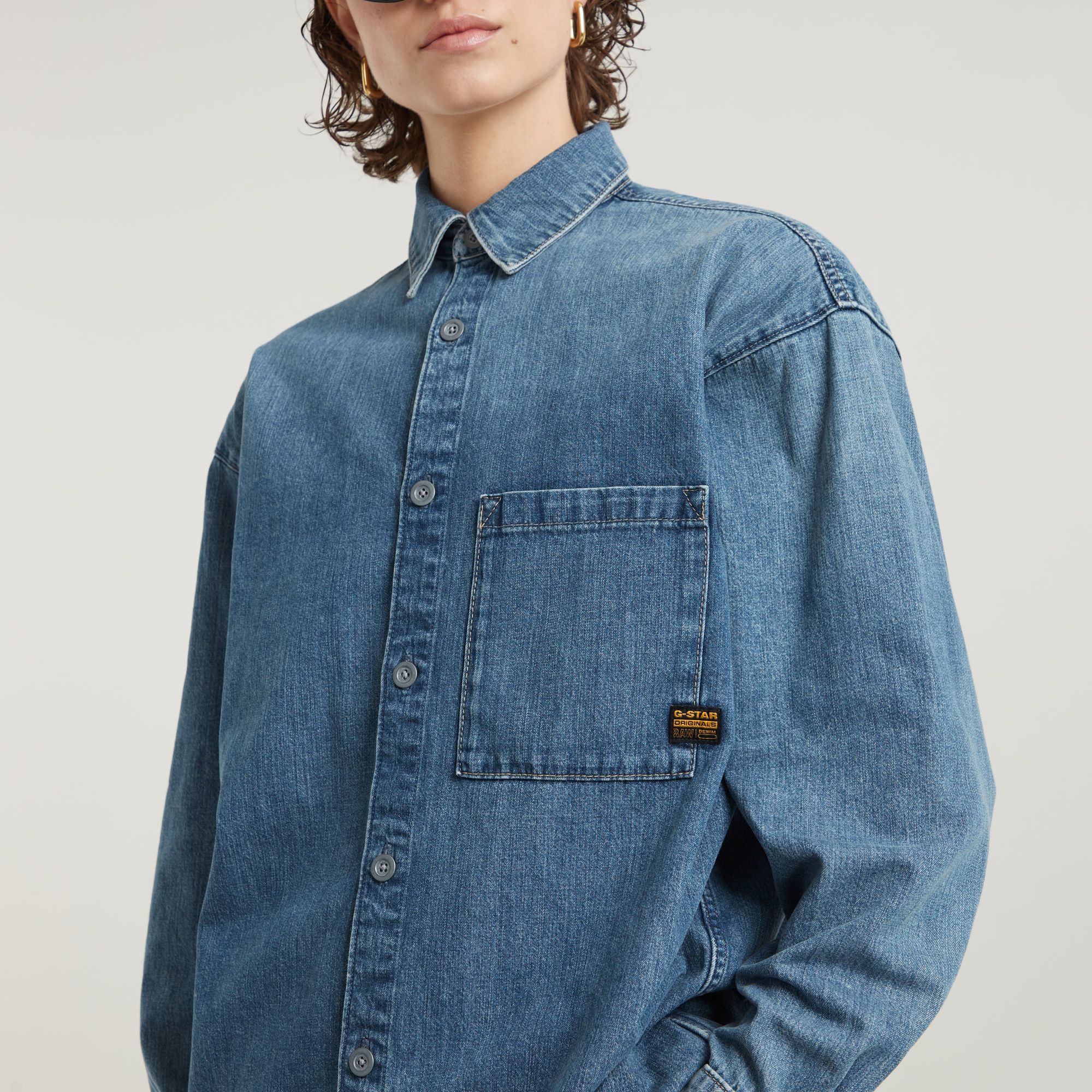 G-Star RAW Relaxed Overshirt Midden blauw Dames