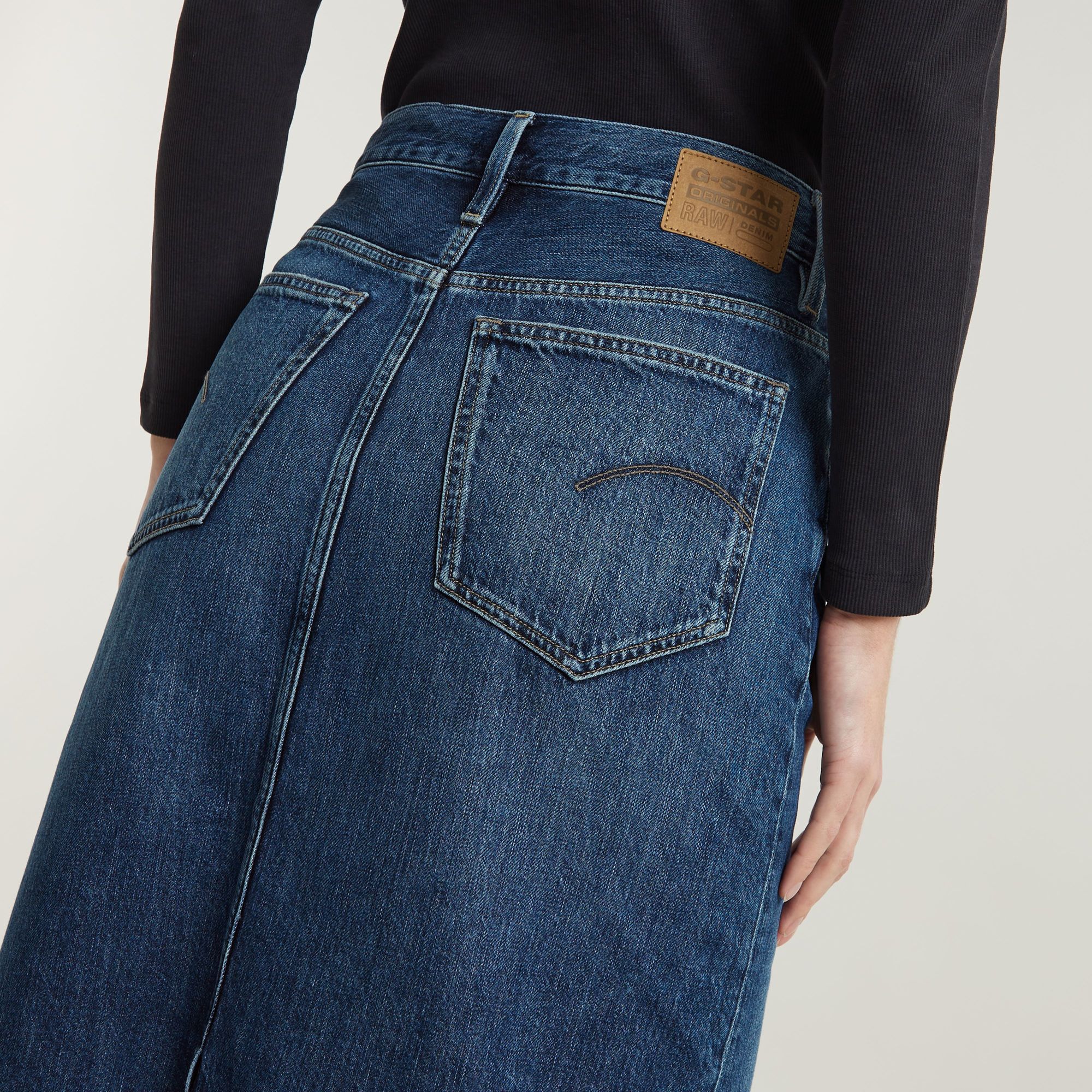 G-Star RAW Lange Rok Viktoria Donkerblauw Dames