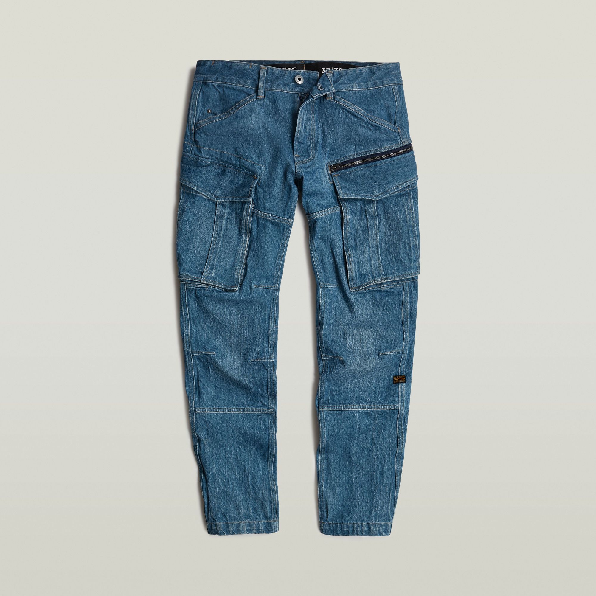 Thumbnail - Rovic Zip Regular Tapered Denim - Mittelblau - Herren