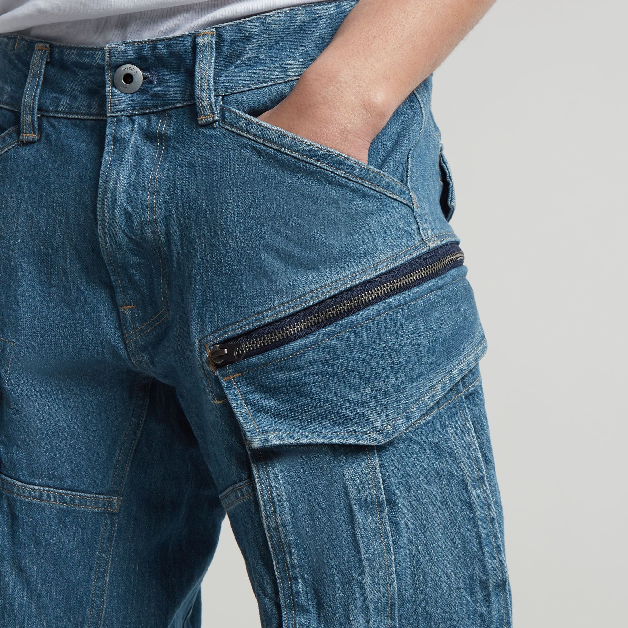 G-Star RAW Rovic Zip 3D Regular Tapered Denim Midden blauw Heren
