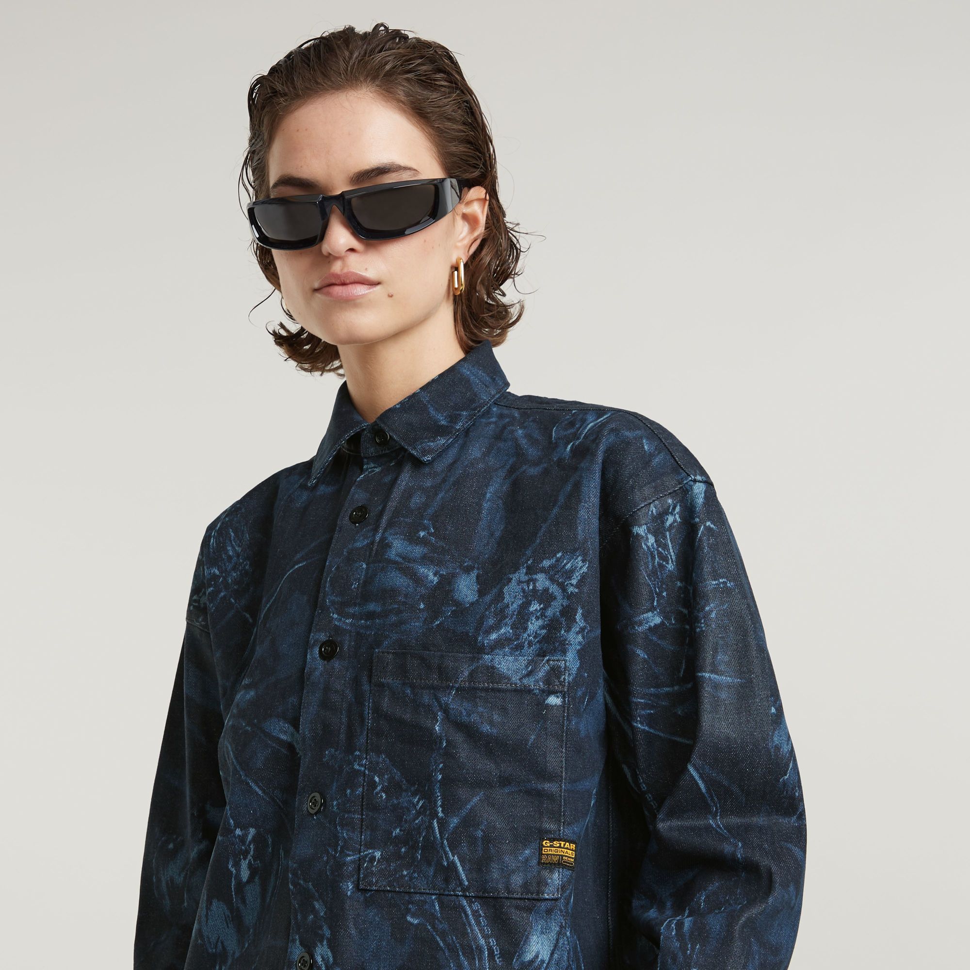 G-Star RAW Relaxed Overshirt Midden blauw Dames