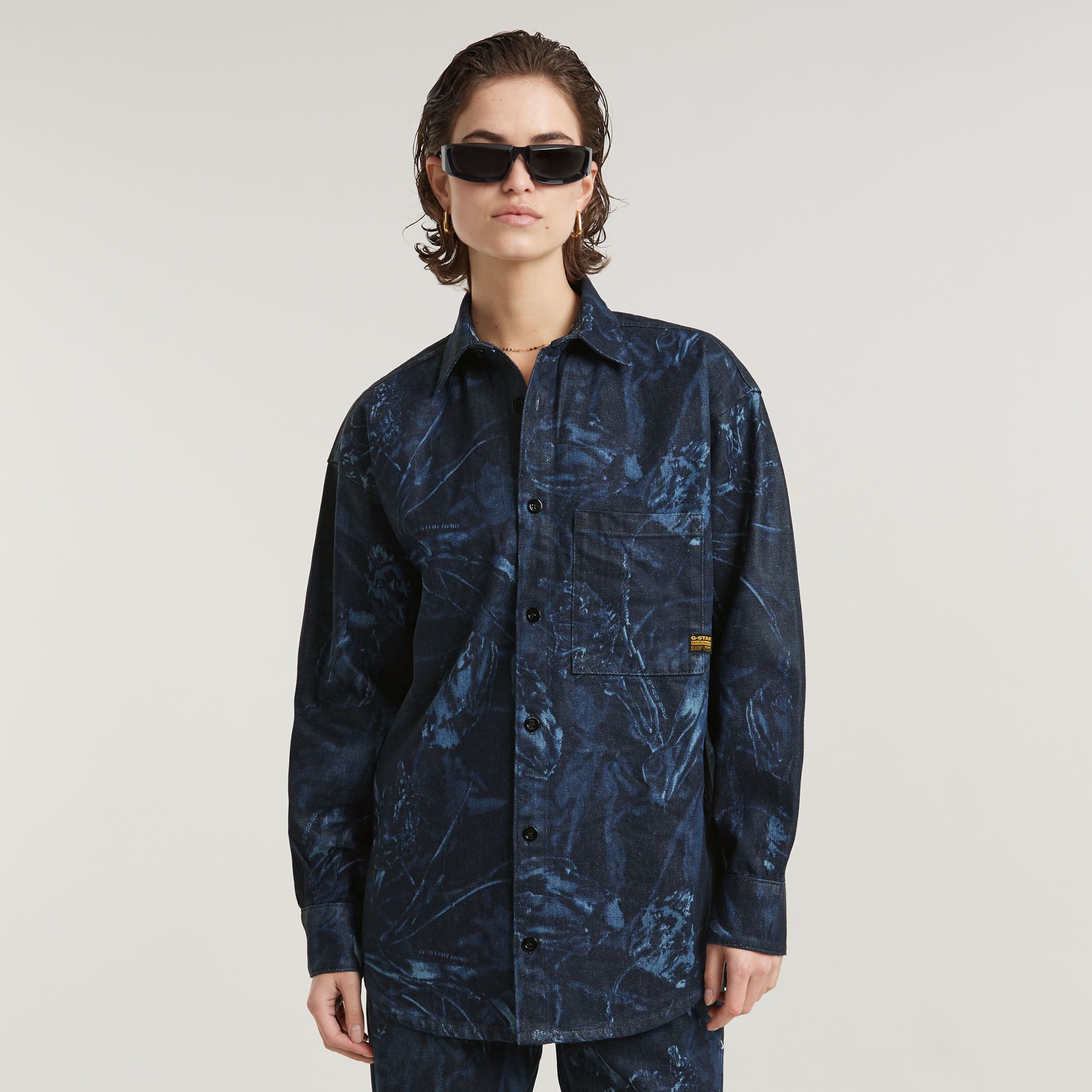 

Relaxed Overshirt - Medium blue - Women