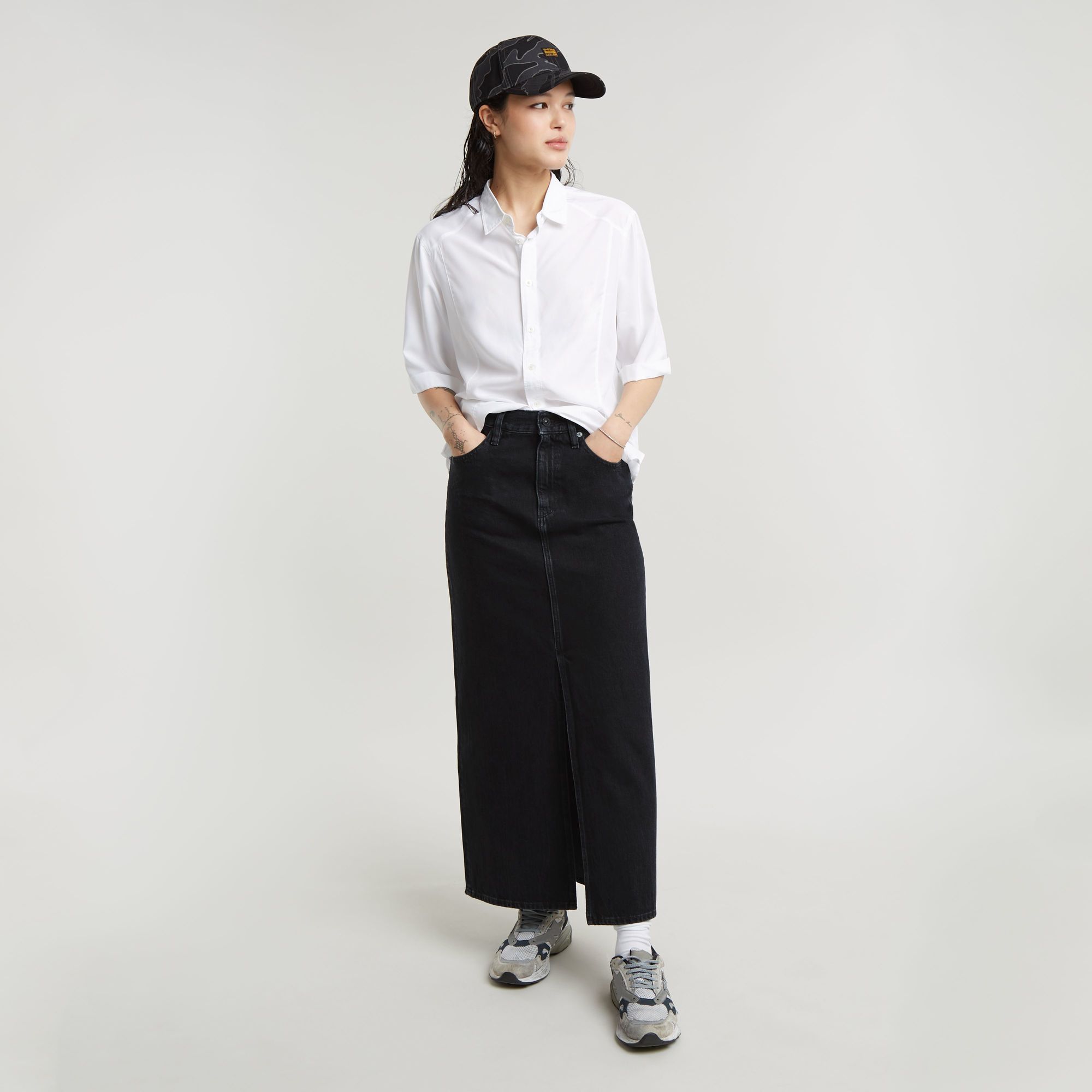 G-Star RAW Lange Rok Viktoria Zwart Dames