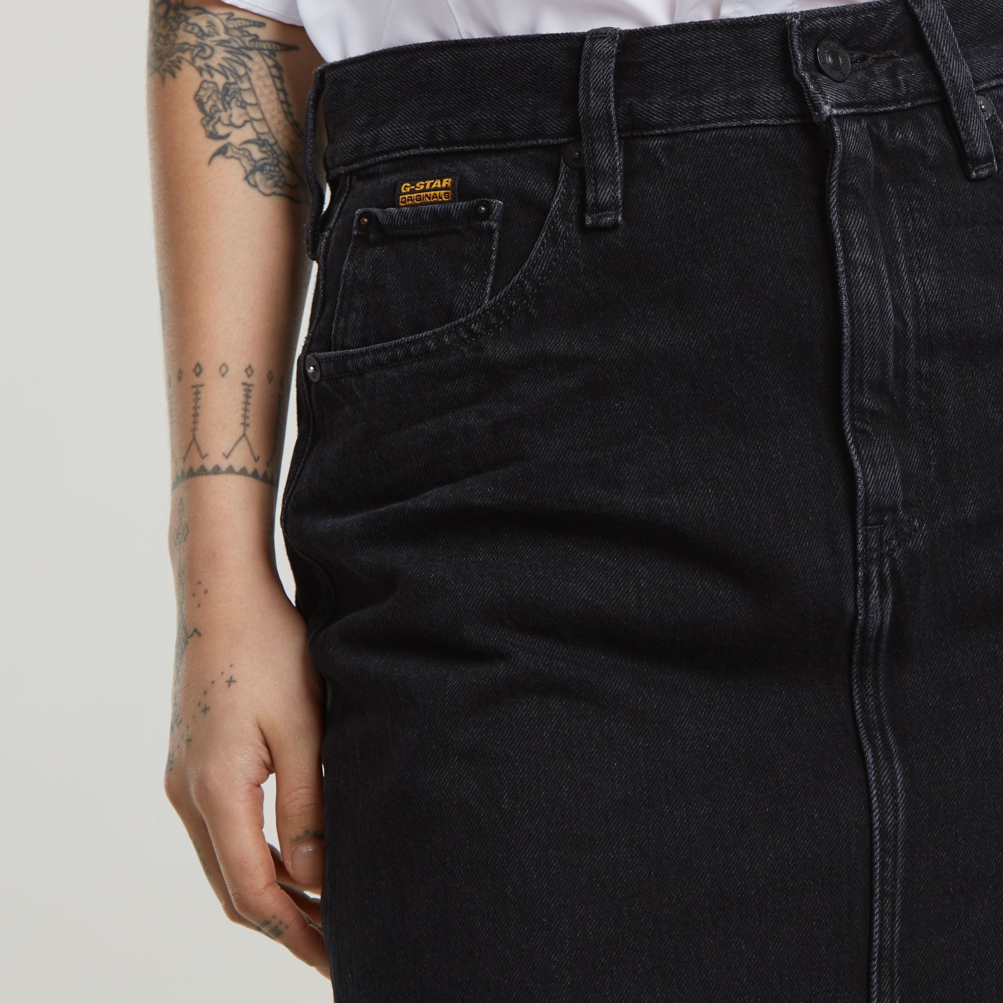 G-Star RAW Lange Rok Viktoria Zwart Dames