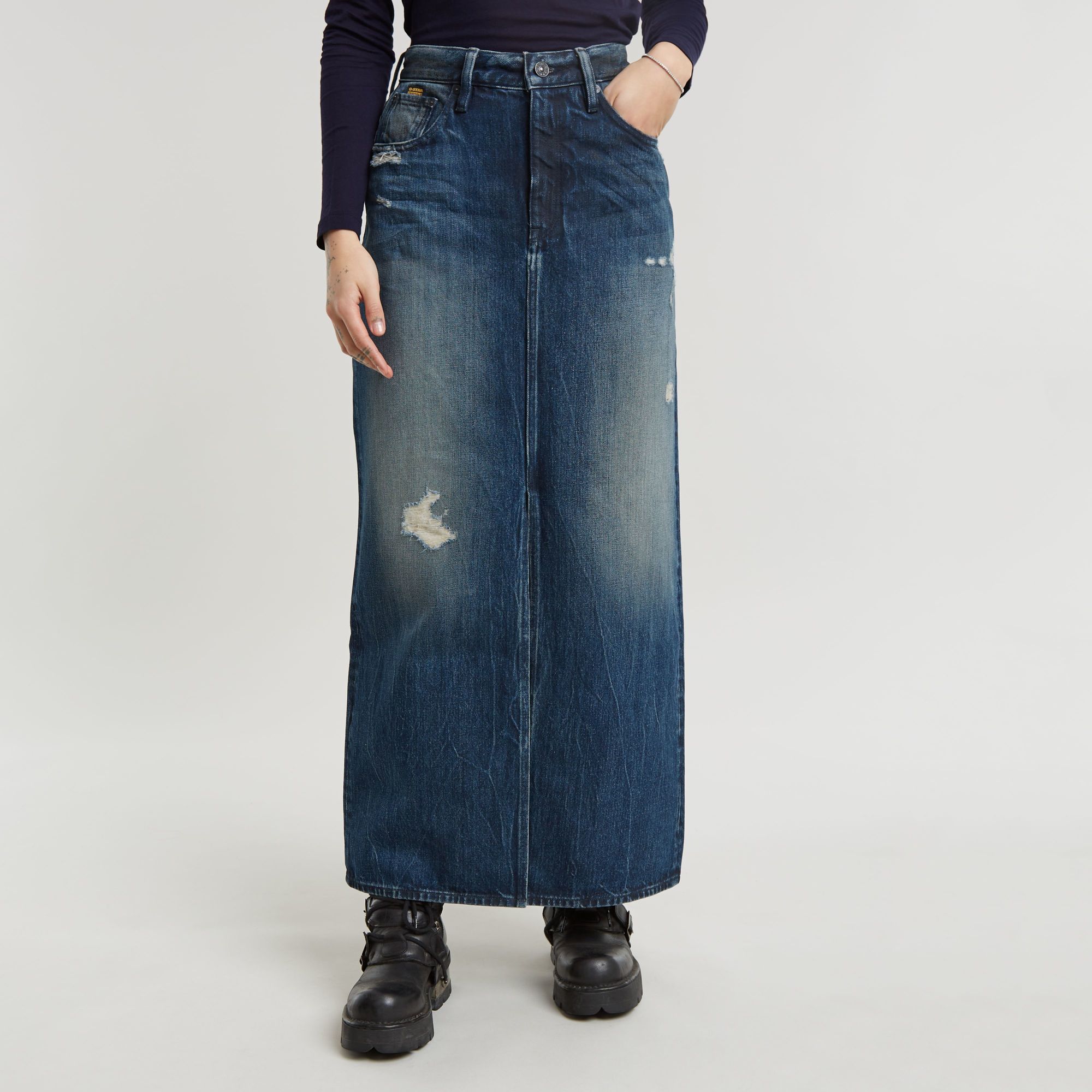 G-Star RAW Lange Rok Viktoria - Donkerblauw - Dames
