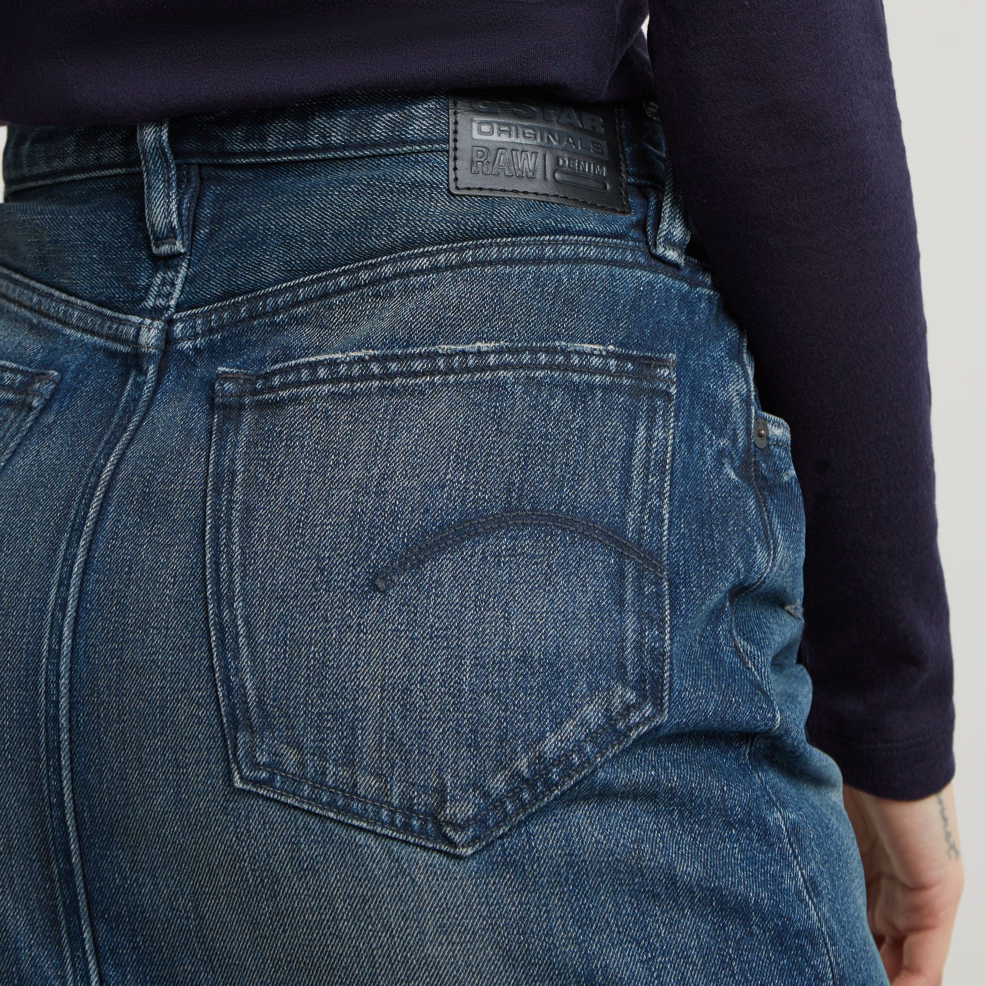 G-Star RAW Lange Rok Viktoria Donkerblauw Dames