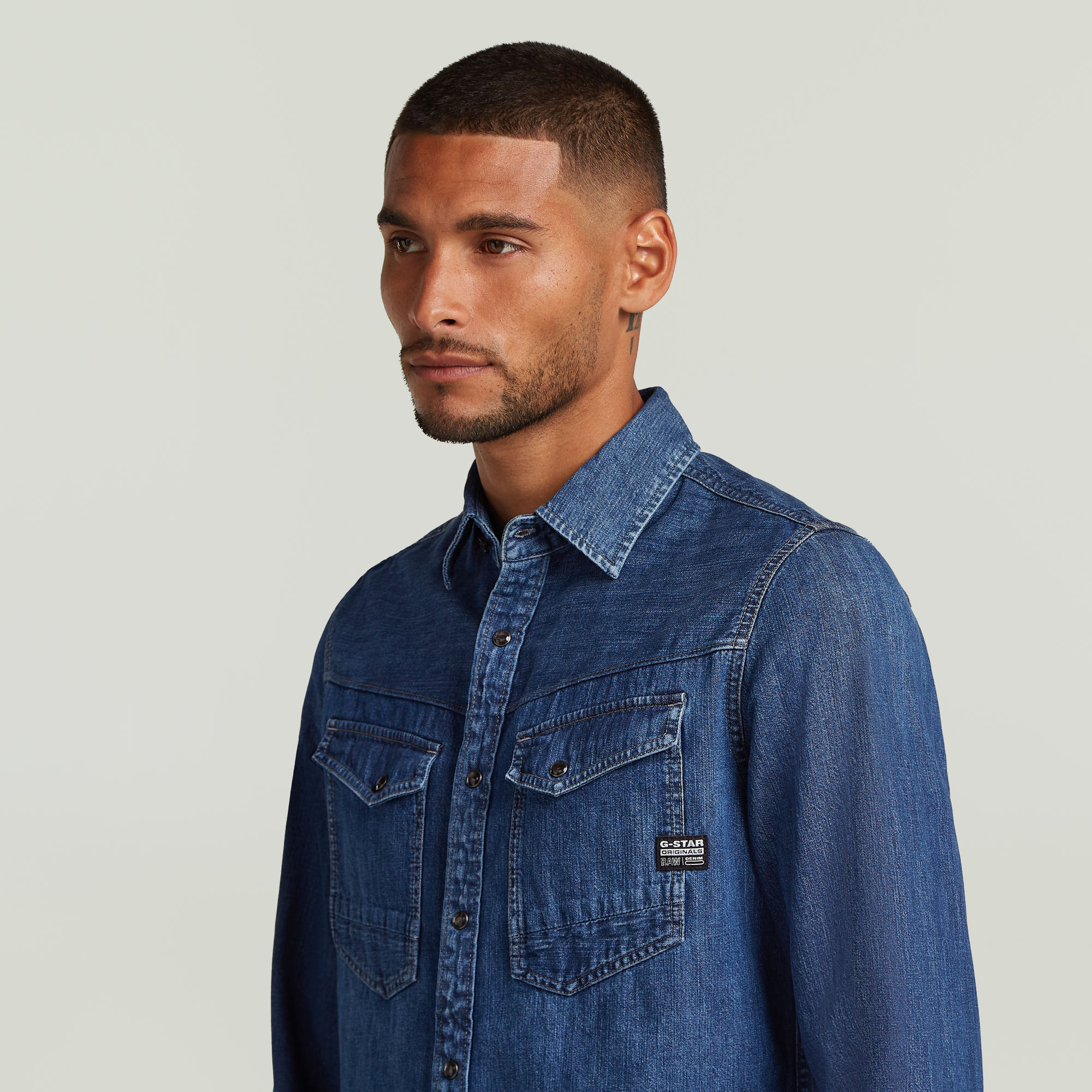 G-Star RAW Dakota Slim Shirt Donkerblauw Heren