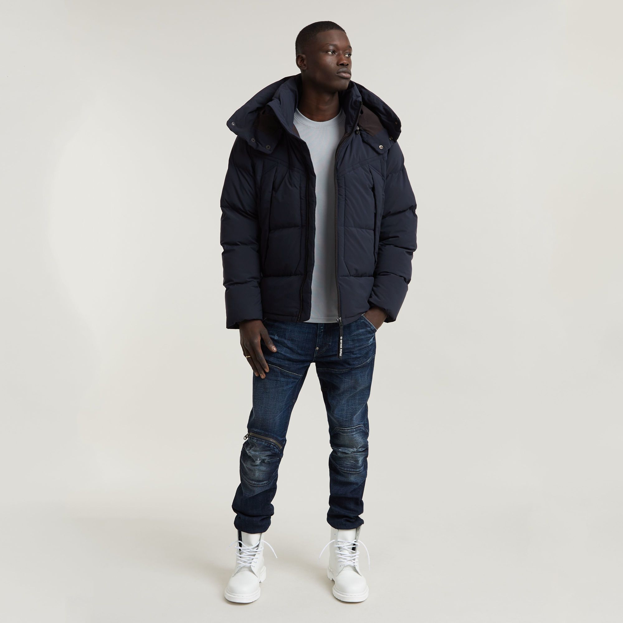 G-Star RAW G- Whistler 2.0 Gewatteerd Jack Met Capuchon Donkerblauw Heren