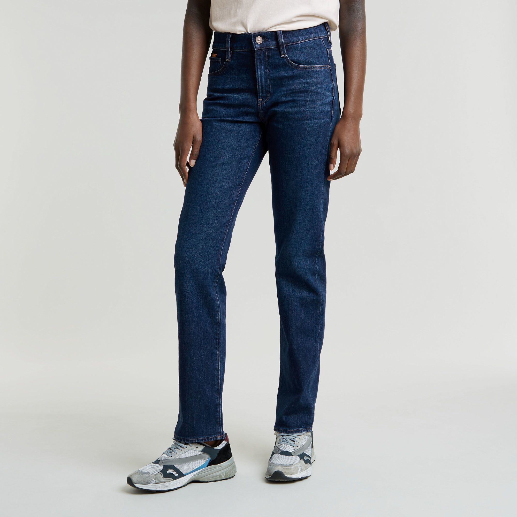 G-Star RAW Strace Straight Jeans Donkerblauw Dames