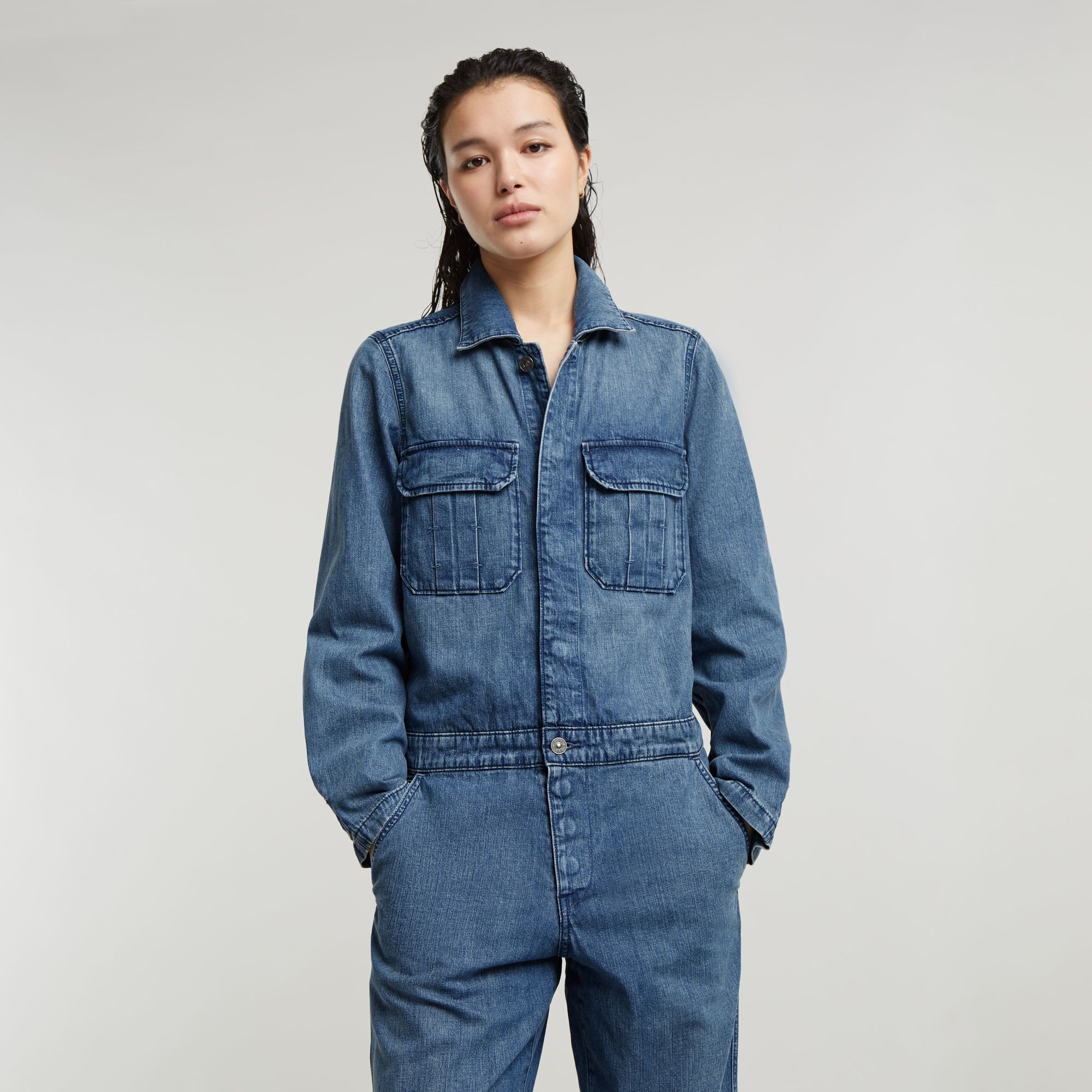 

Painter Overall Jumpsuit - Medium blue - Women