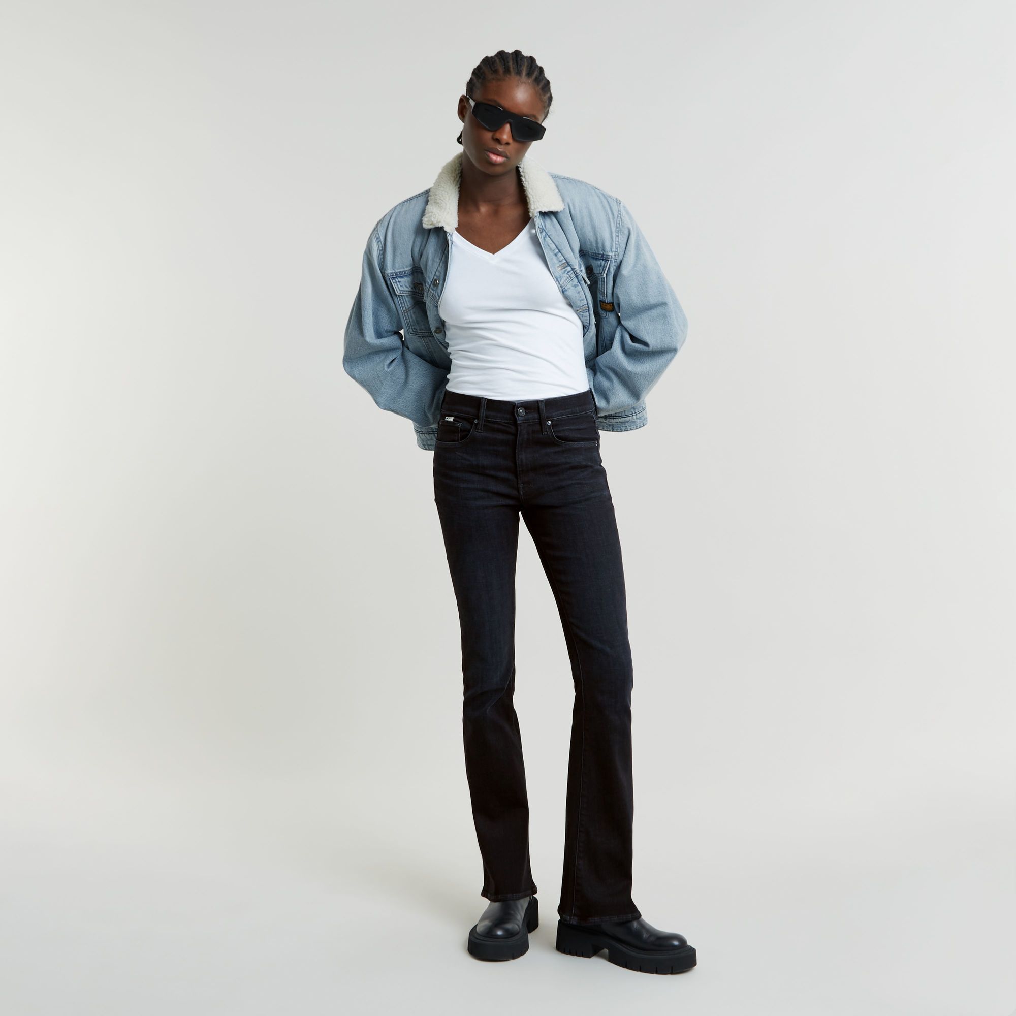 G-Star RAW 3301 Flare Jeans Donkerblauw Dames
