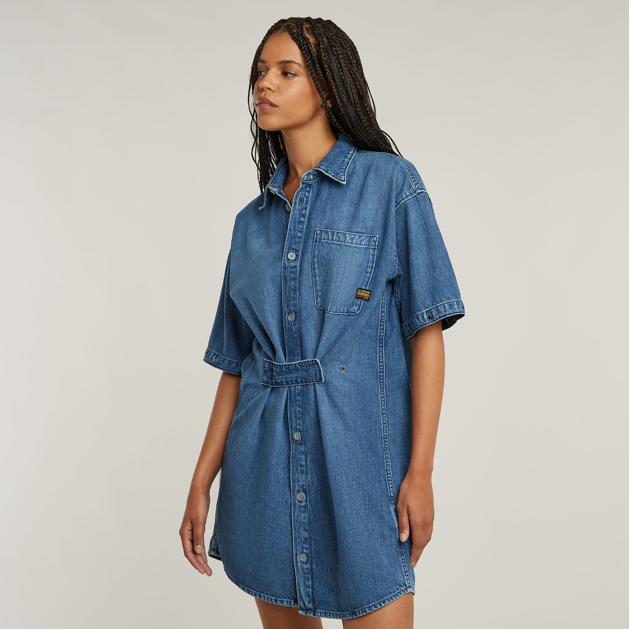 G-Star RAW Modular Blousejurk Midden blauw Dames