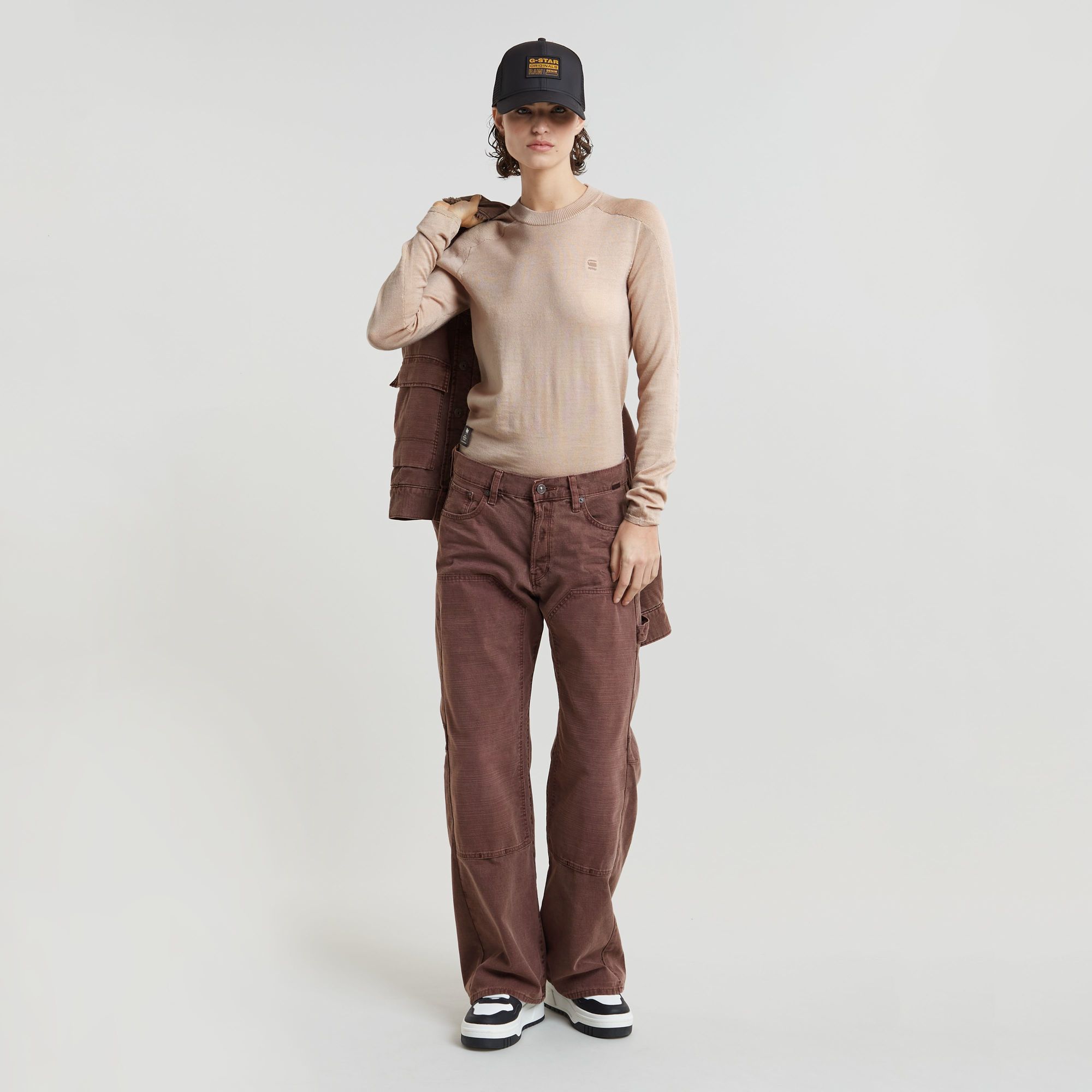G-Star RAW Bowey 3D Carpenter Loose Jeans Bruin Dames