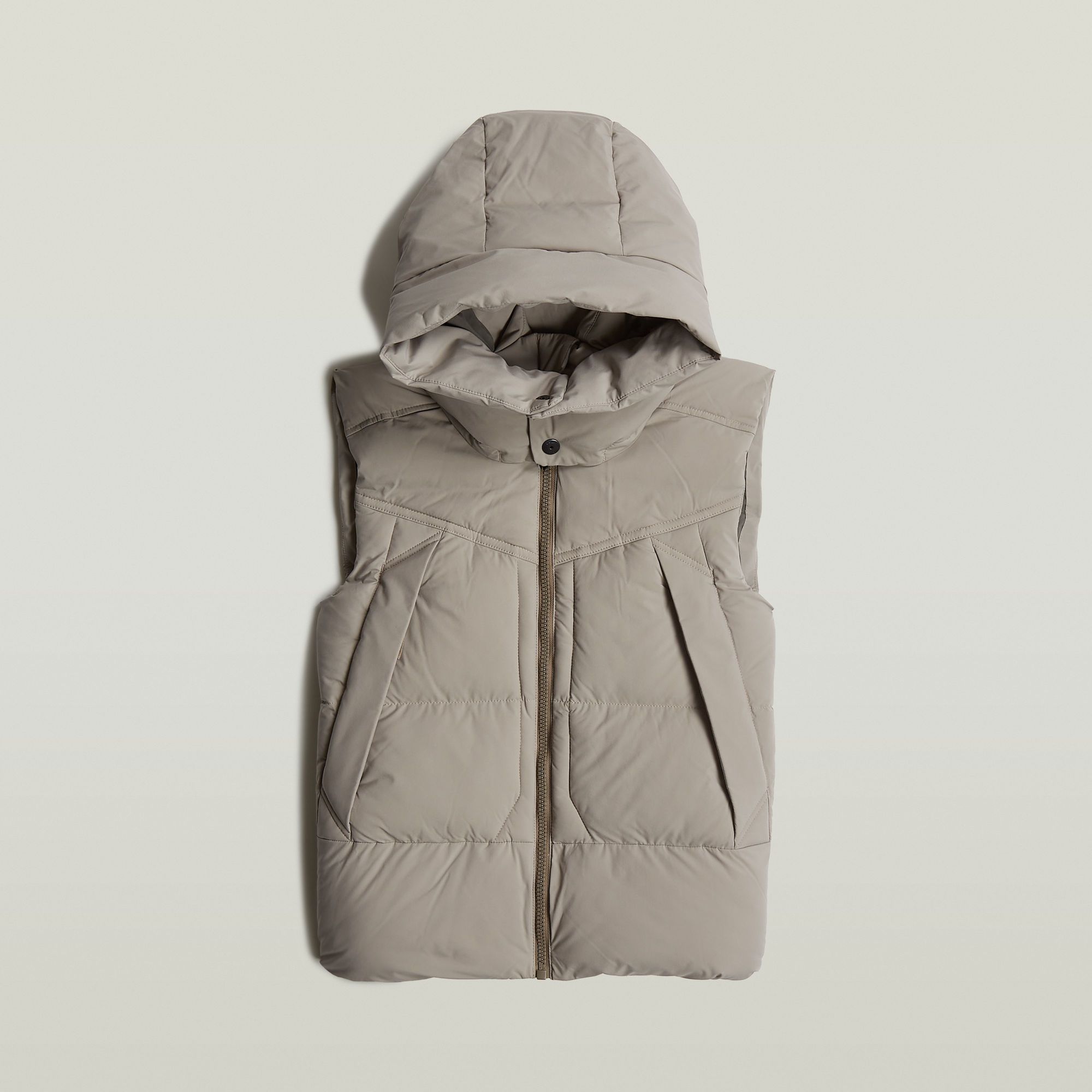 G-Star RAW G-Whistler 2.0 Gewatteerde Bodywarmer Met Capuchon Beige Heren
