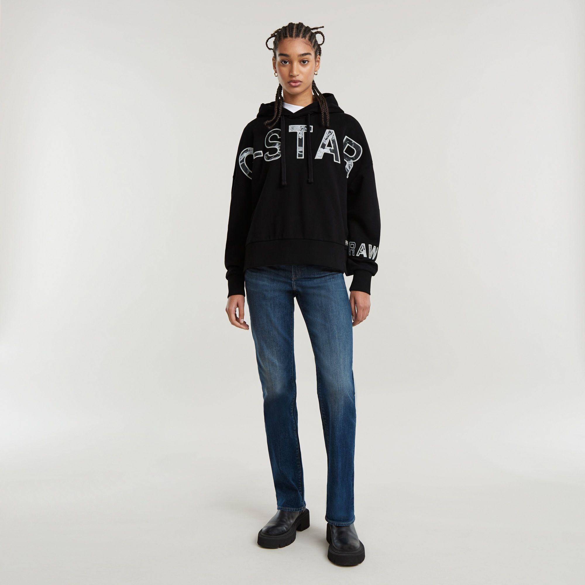G-Star RAW Strace Straight Jeans Donkerblauw Dames