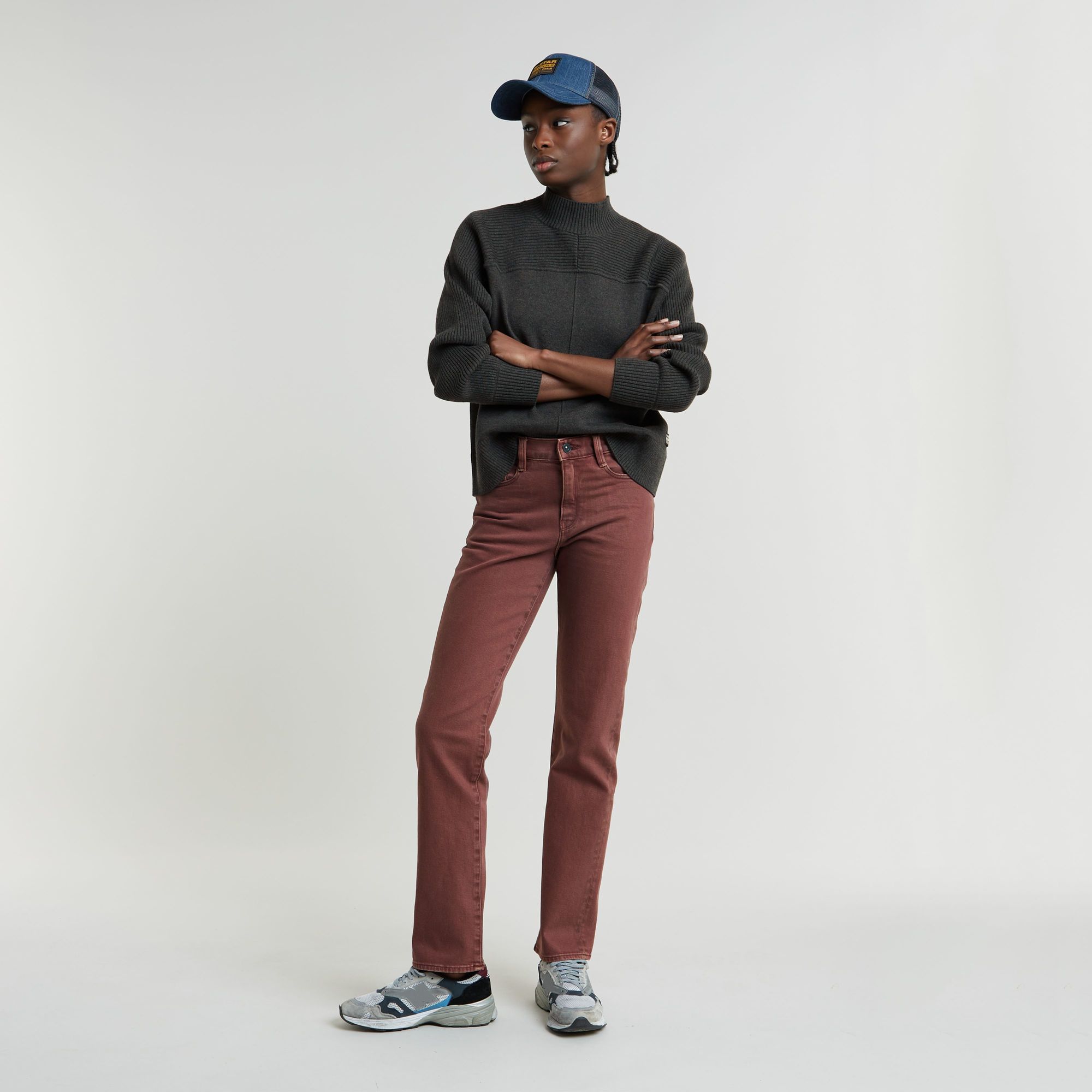 G-Star RAW Strace Straight Jeans Bruin Dames