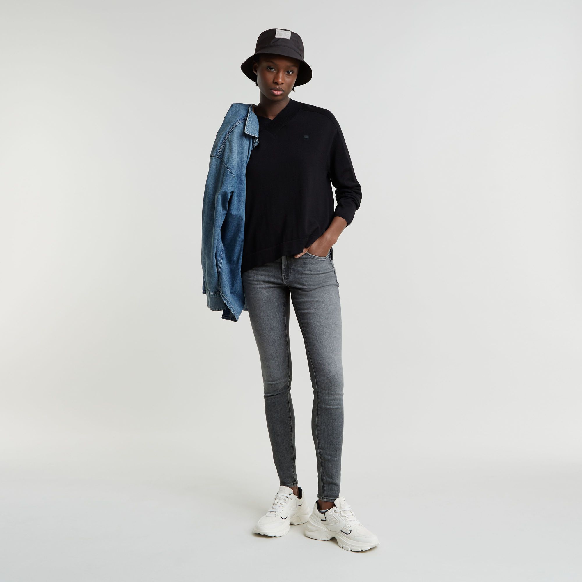 G-Star RAW 3301 Skinny Jeans Grijs Dames