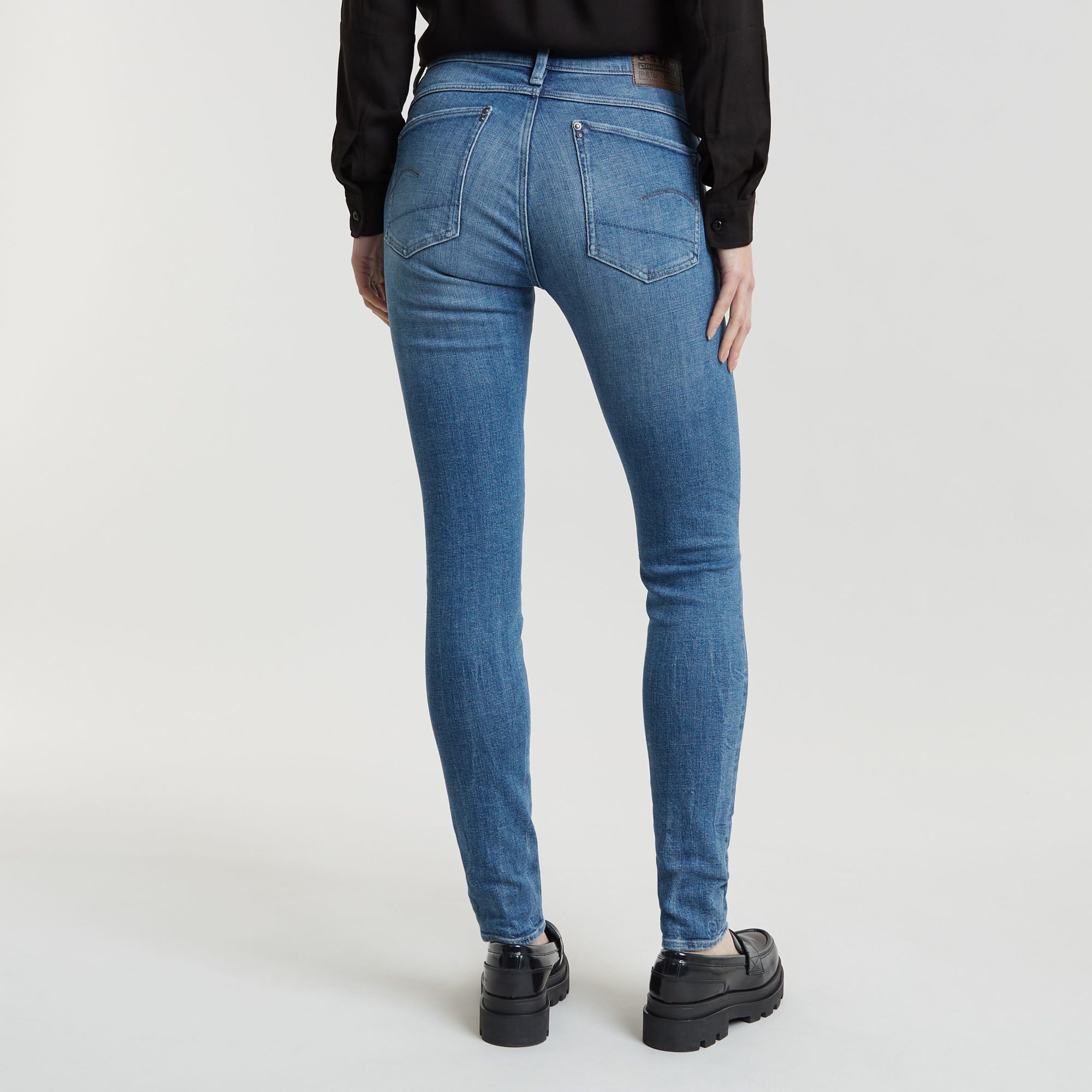 G-Star RAW Lhana Skinny Jeans Midden blauw Dames