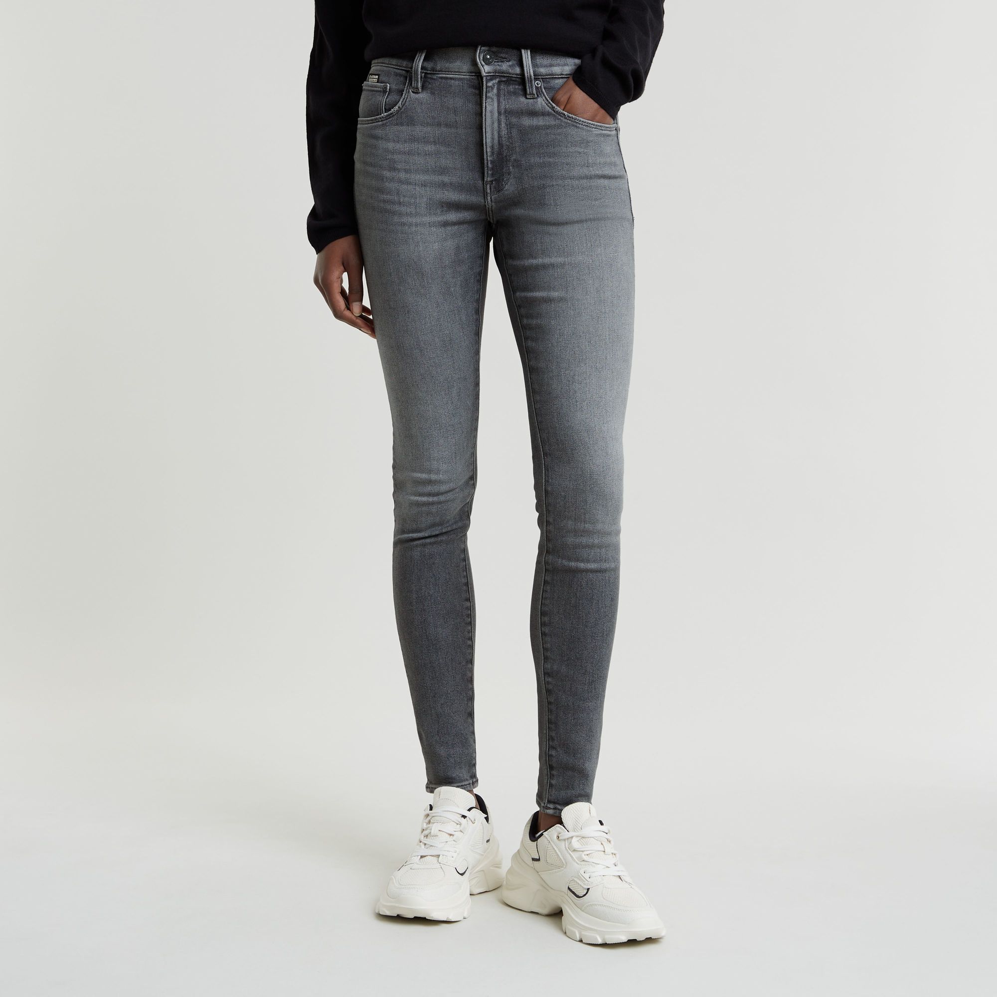 G-Star Mid Waist Skinny Fit Jeans Gray Dames