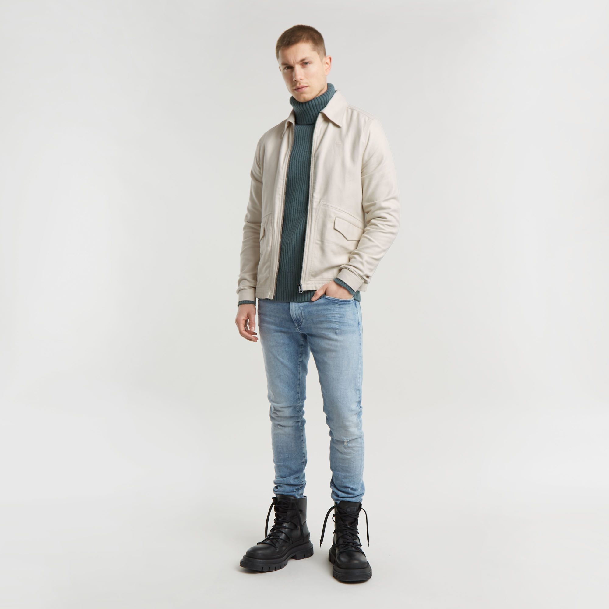 G-Star RAW Gebreide Coltrui Essential Grijs Heren