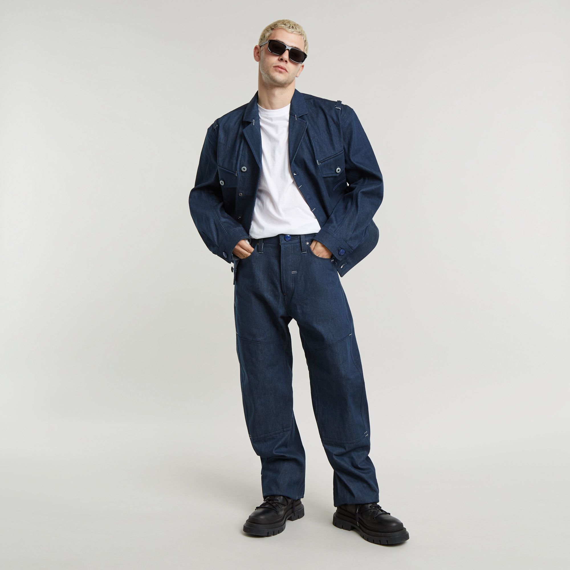 G-Star RAW G-Star Origins Bend 3D Loose Selvedge Jeans Donkerblauw Heren