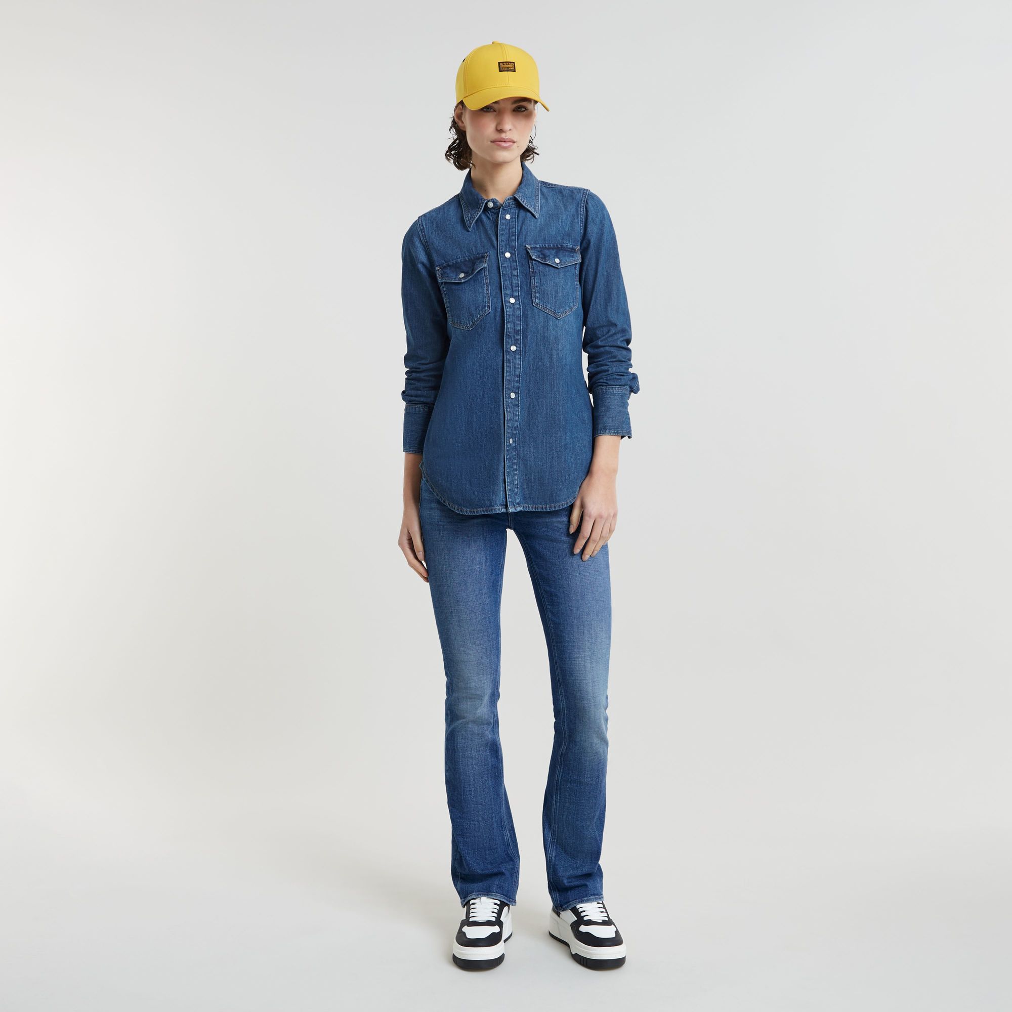 G-Star RAW Slim Western Shirt Donkerblauw Dames