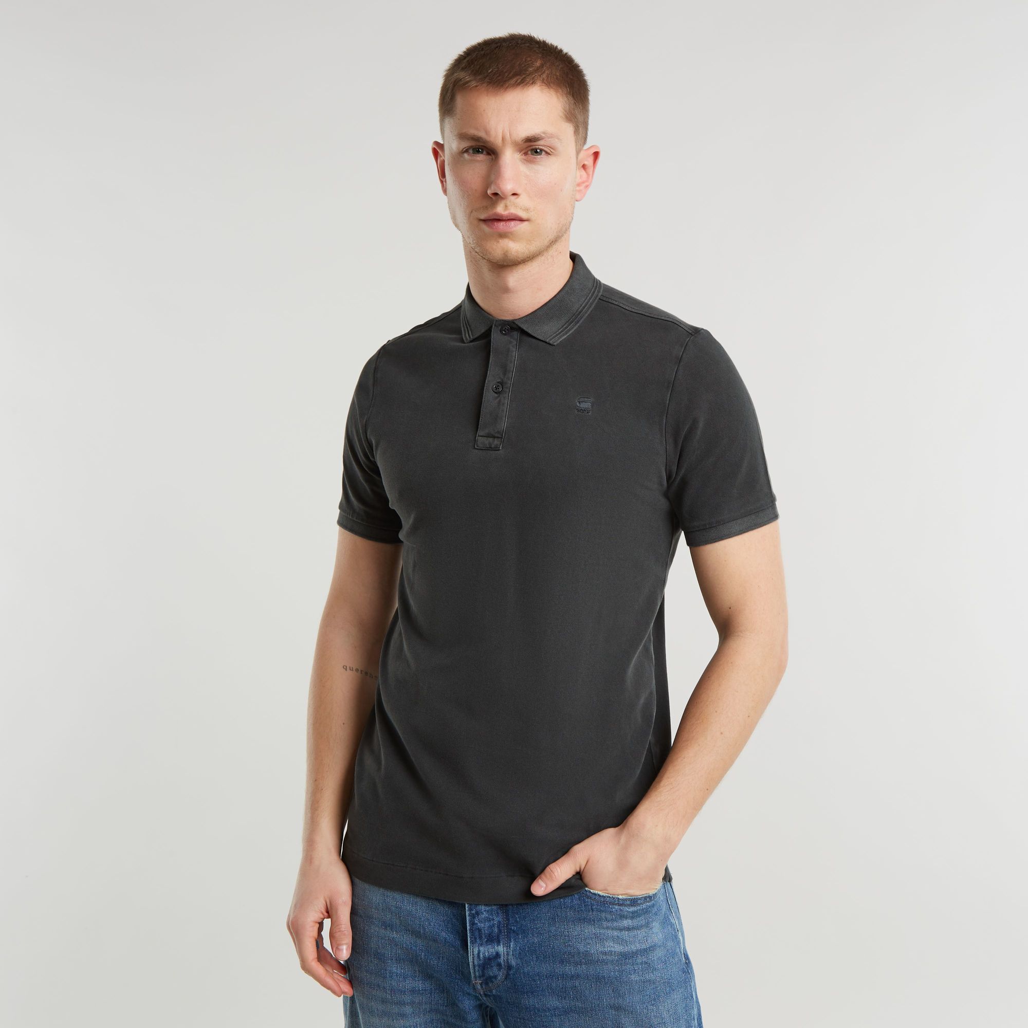 

Dunda Overdyed Slim Polo - Zwart - Heren