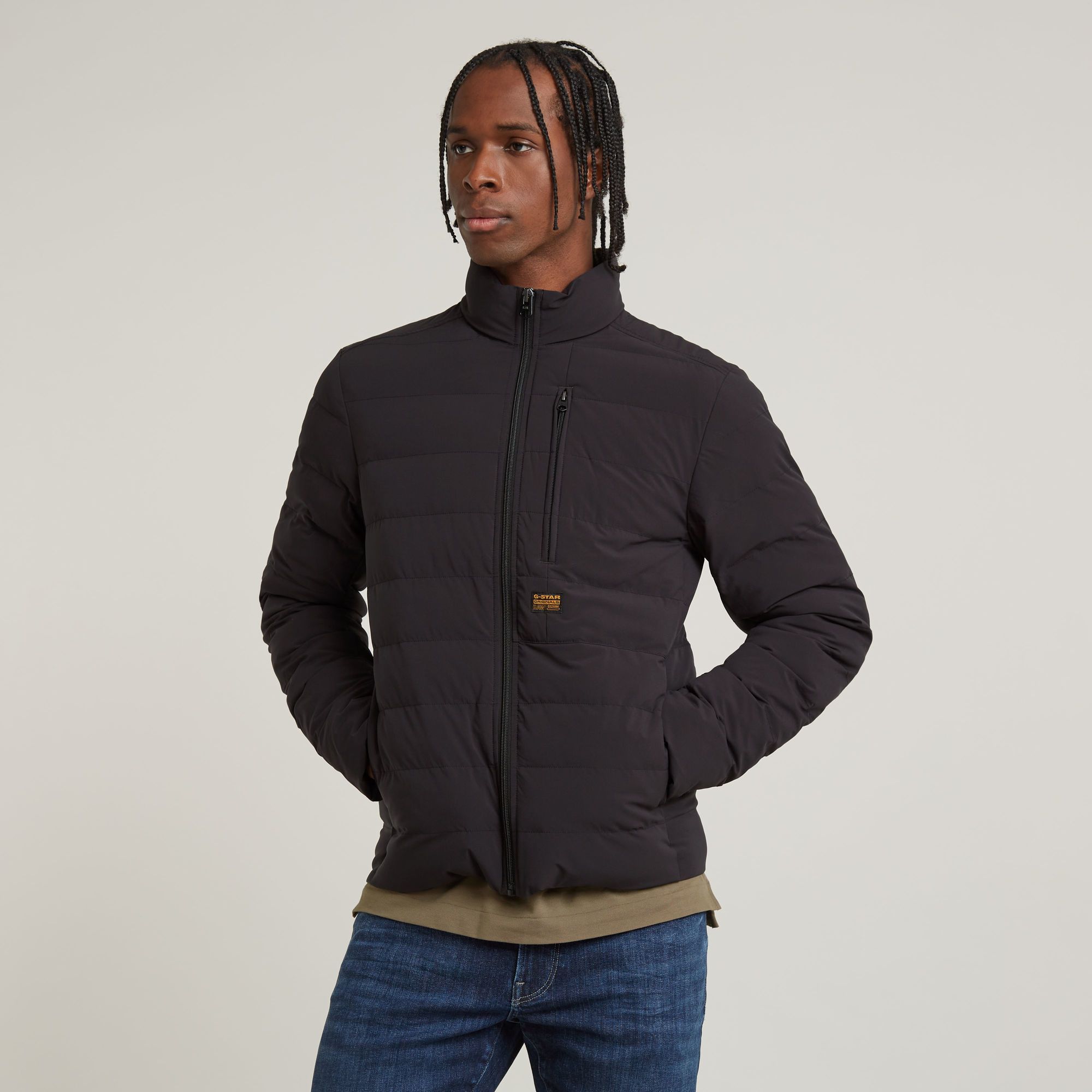 G-Star Raw Gewatteerd jack met opstaande kraag model 'Foundation'