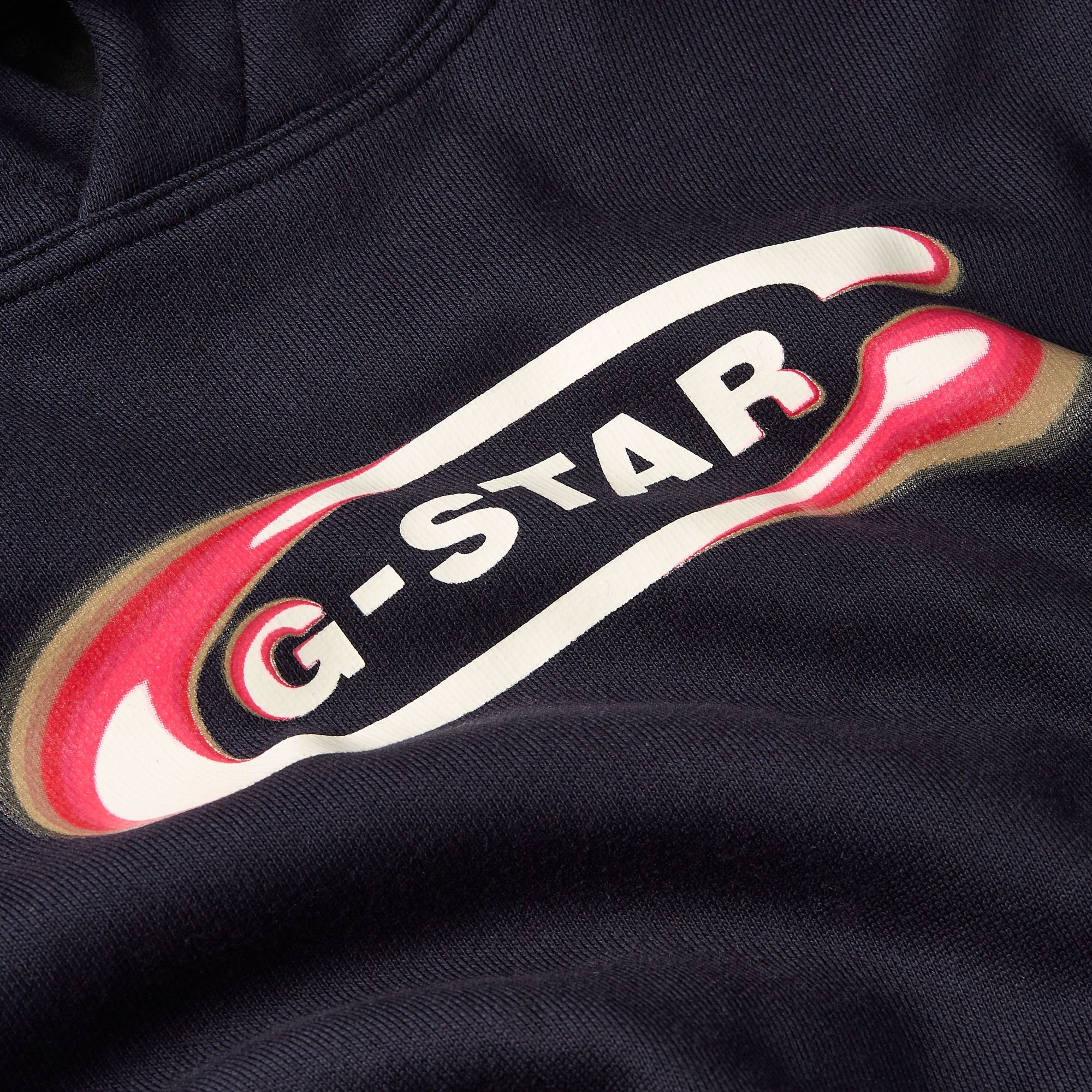 G-Star RAW Old Skool Logo Loose Hoodie Donkerblauw Dames