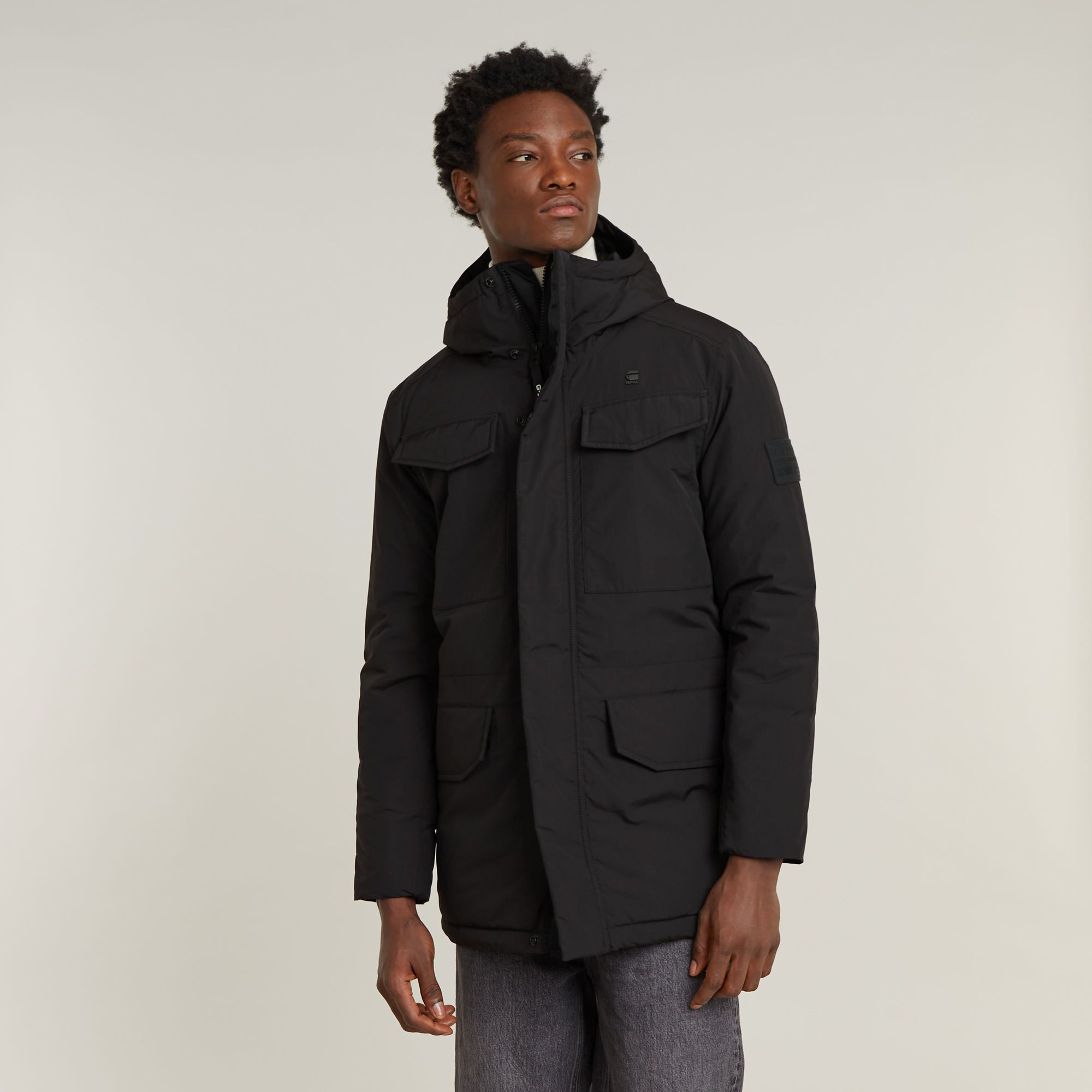 

Vodan Padded Hooded Parka - Black - Men