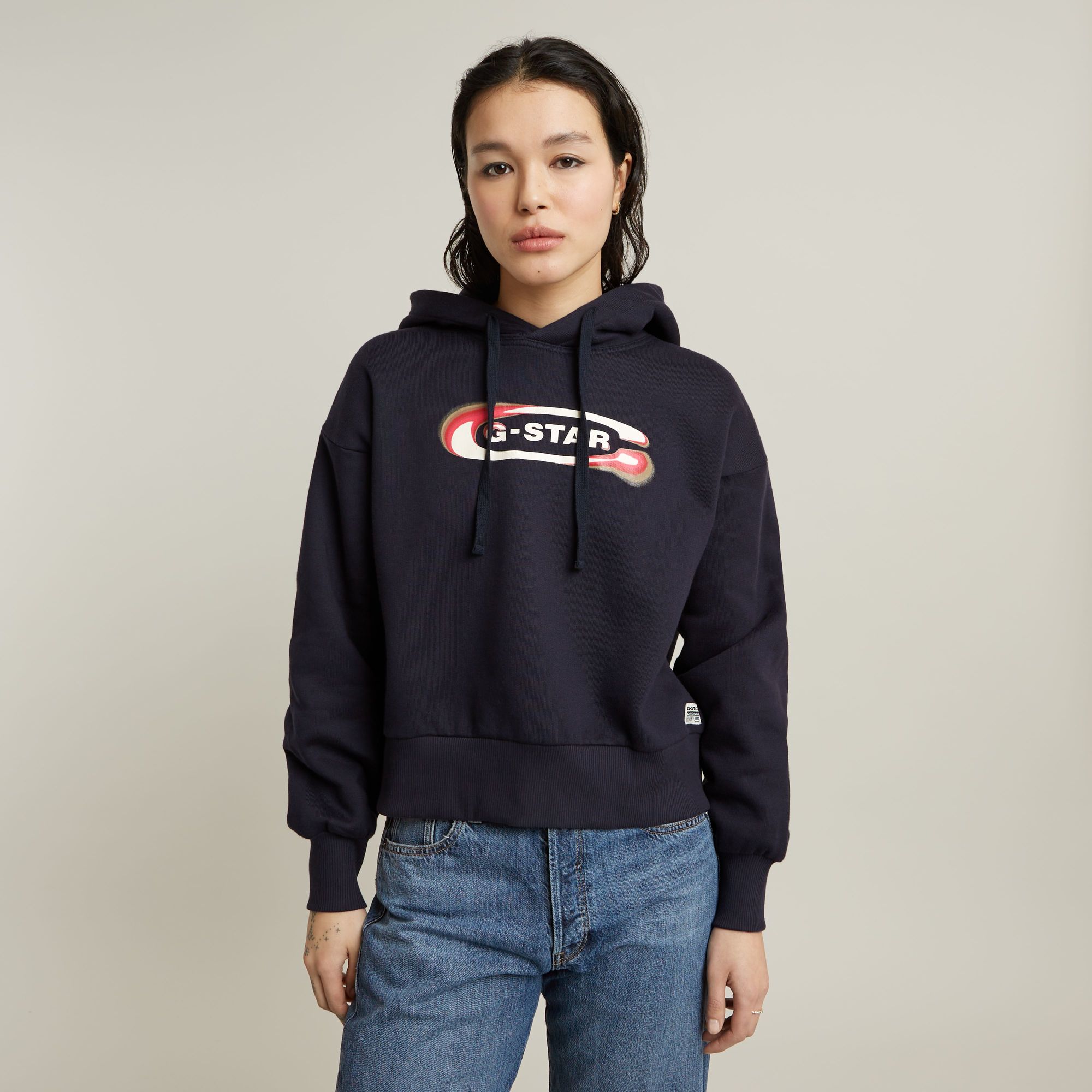 

Old Skool Logo Loose Hoodie - Dark blue - Women