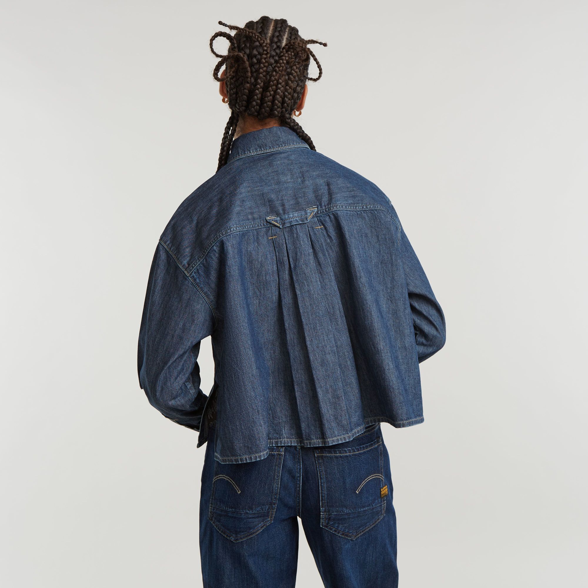 G-Star RAW Cropped Shirt Donkerblauw Dames