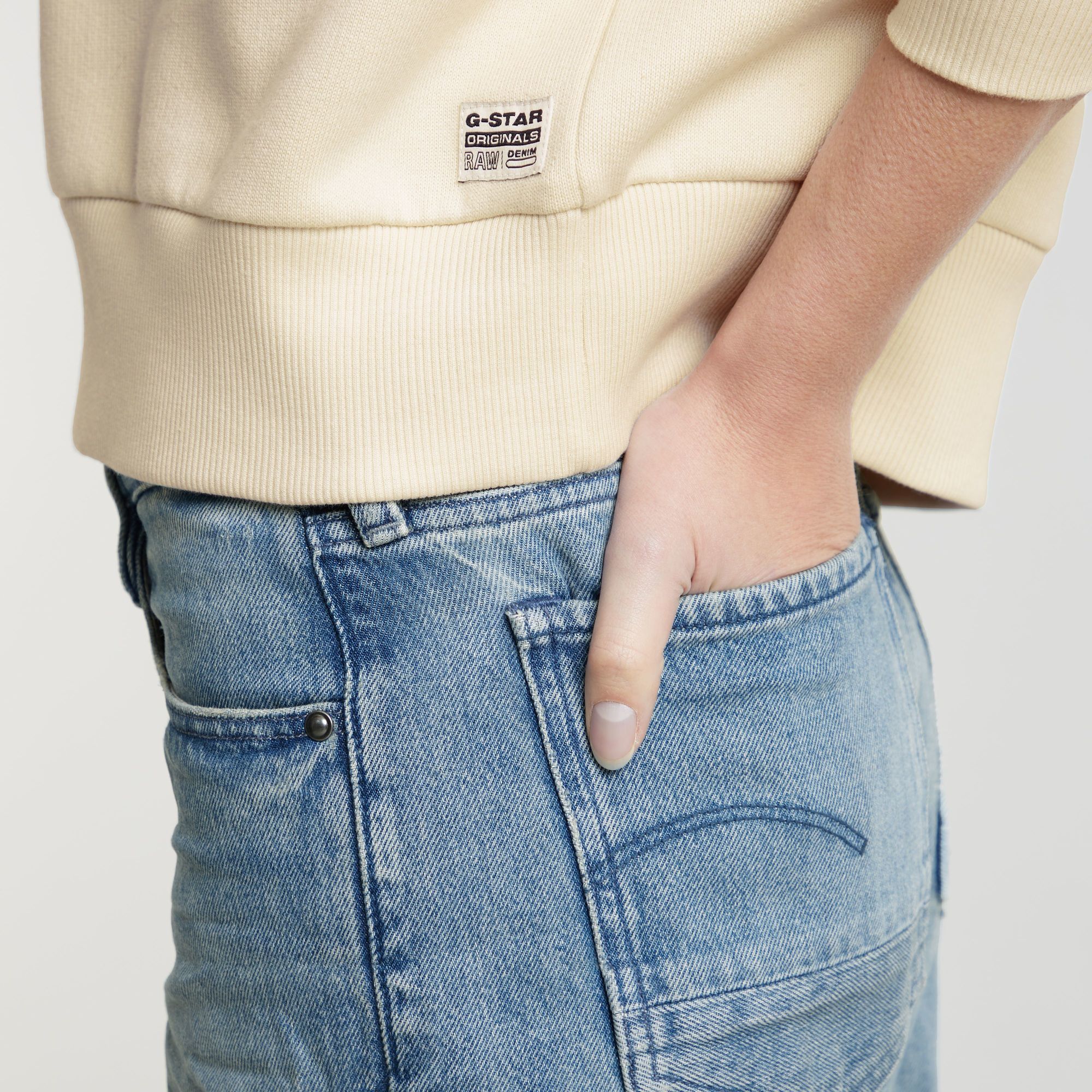 G-Star RAW Old Skool Logo Loose Hoodie Wit Dames