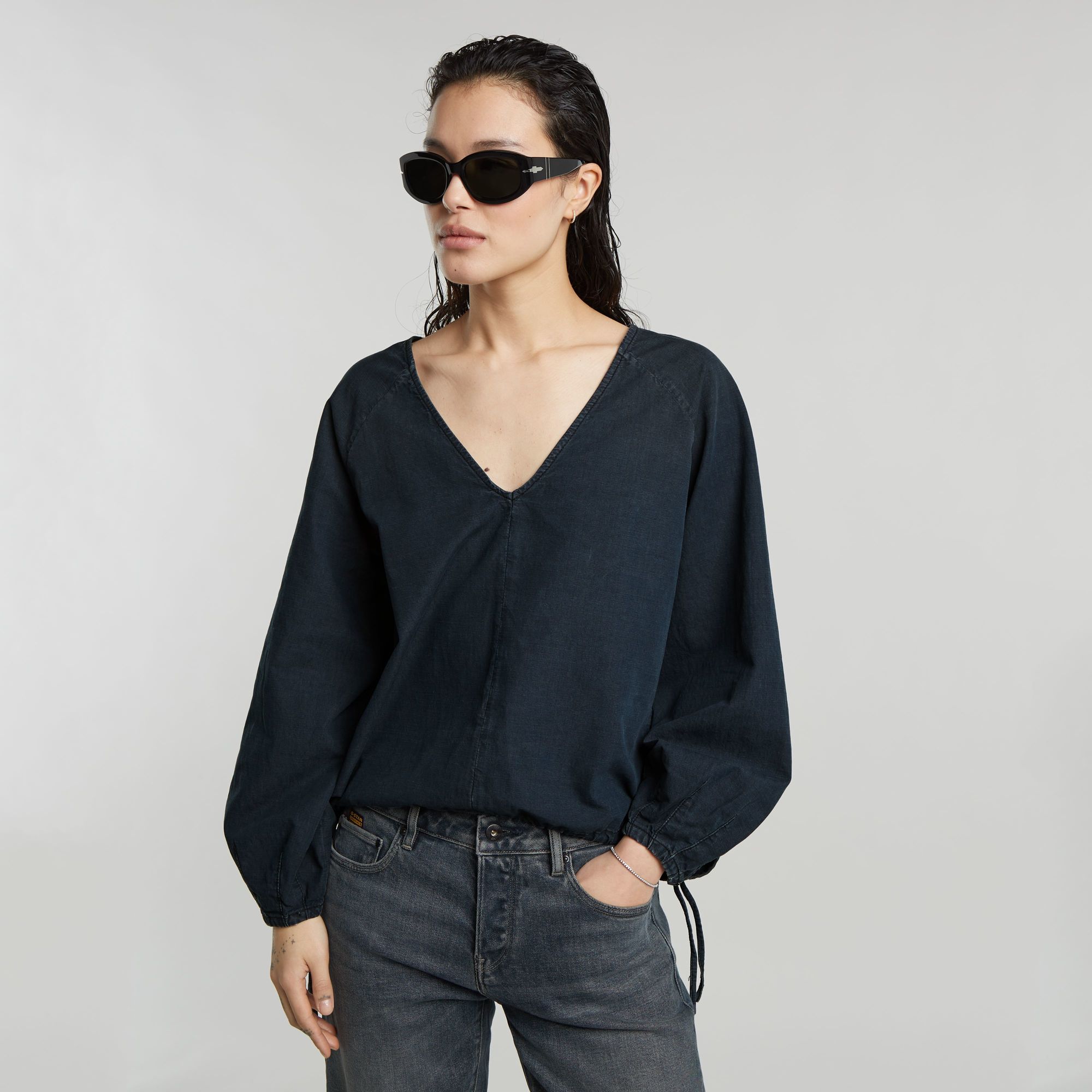 

Cocoon Blouse - Dark blue - Women