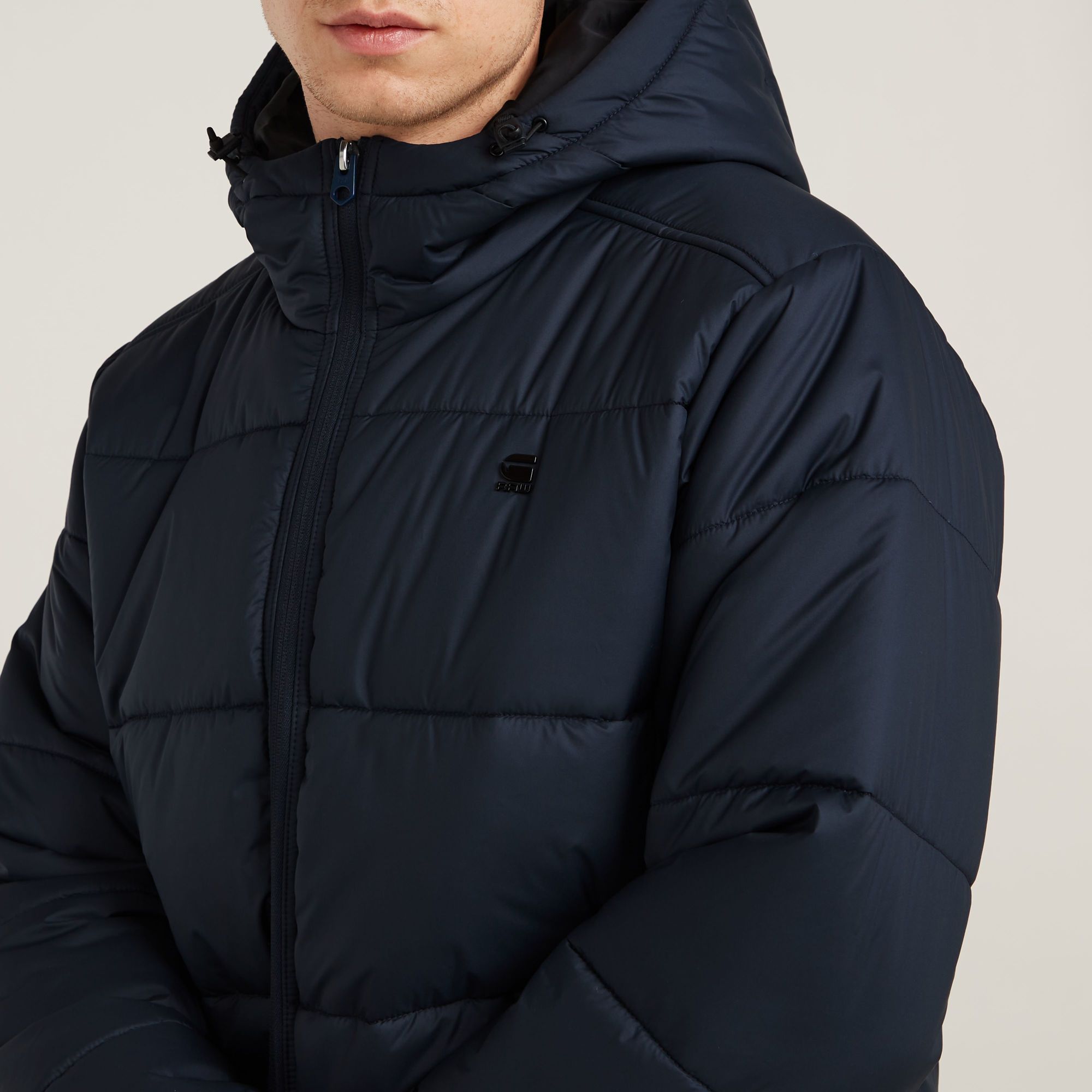 G-Star RAW Gewatteerde Puffer Met Capuchon Donkerblauw Heren